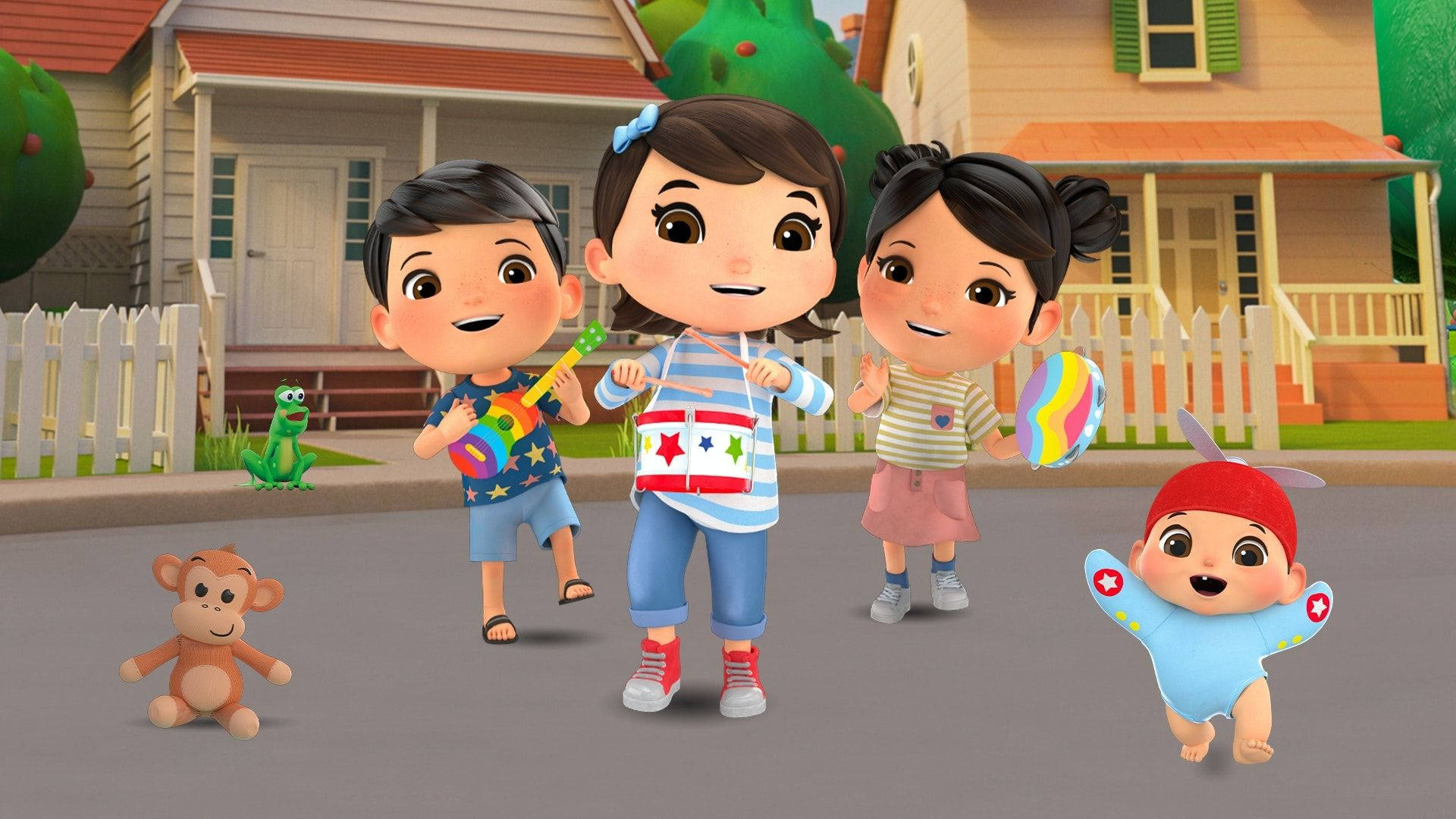 Little Baby Bum, family dance, cartoon kids, Full HD Desktop Wallpaper
