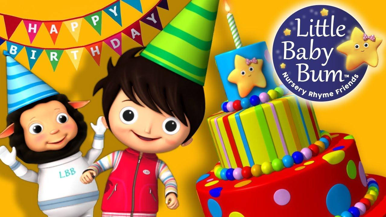 Little Baby Bum, birthday cake, party hats, HD Desktop Wallpaper