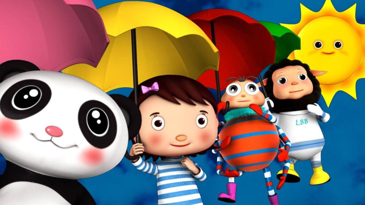 Little Baby Bum, panda girl, yellow umbrella, HD Desktop Wallpaper