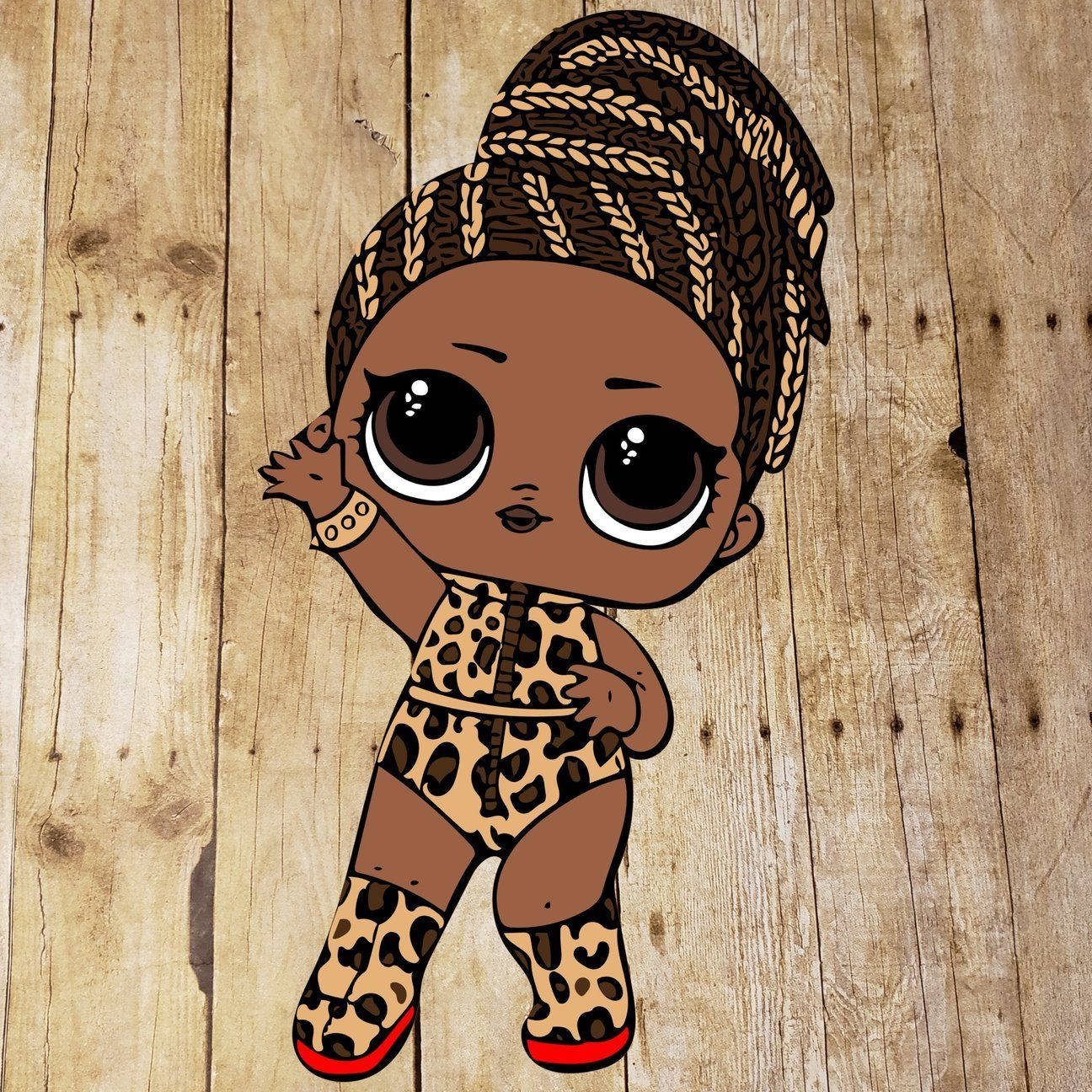lol doll, leopard print, braided hair, HD Desktop Wallpaper