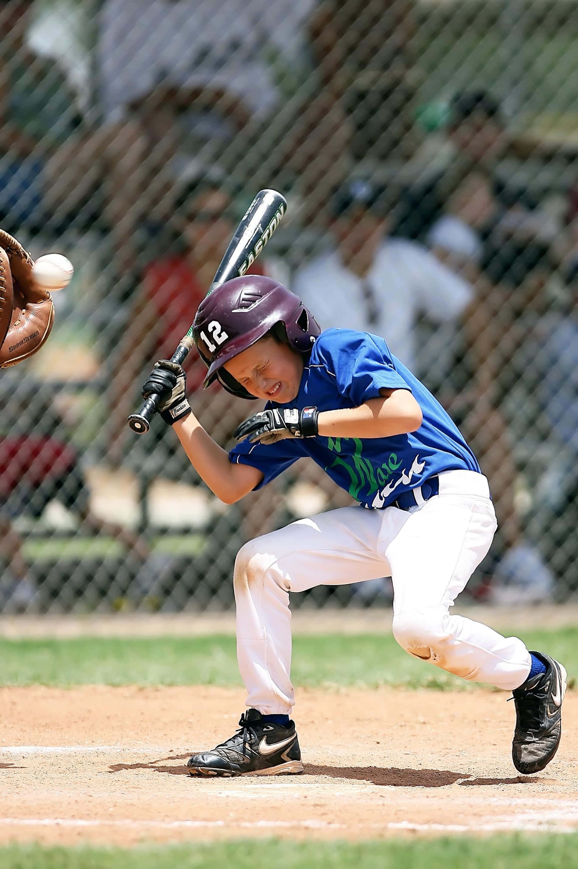 Little League Baseball, blue jersey, purple helmet, 2K Phone Wallpaper
