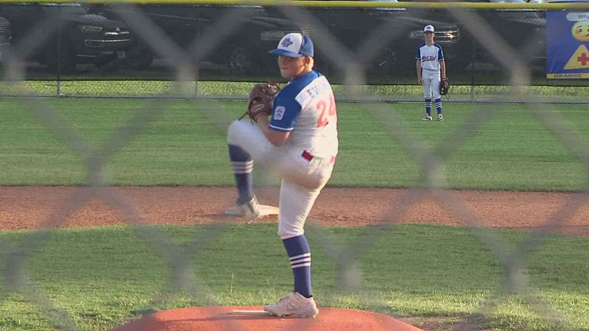 Little League Baseball, blue and white uniform, mound, Full HD Desktop Wallpaper