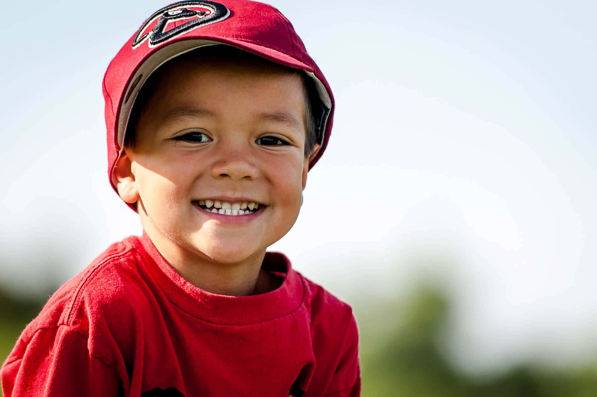 Little League Baseball, red baseball cap, shirt, Full HD Desktop Wallpaper