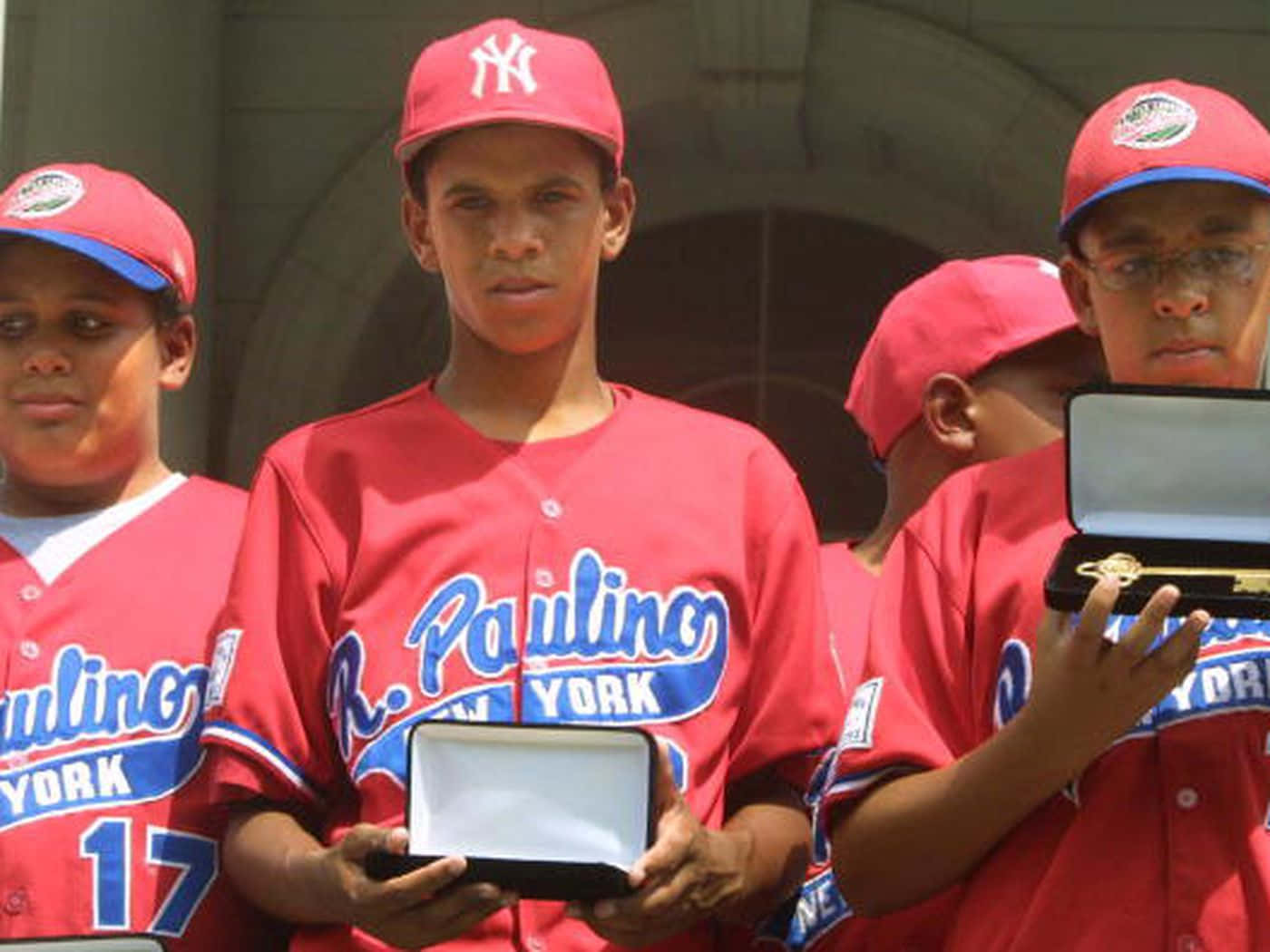 Little League Baseball, red uniforms, award boxes, HD Desktop Wallpaper