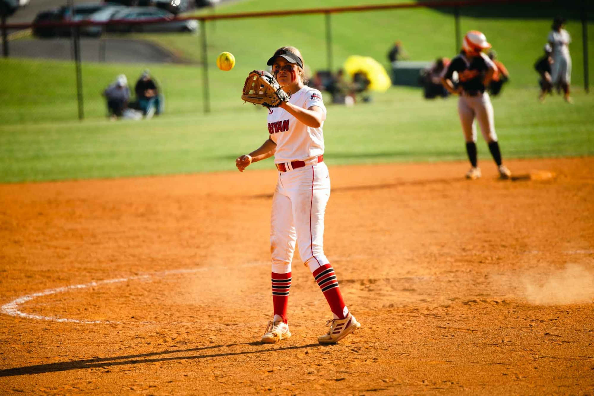 Little League Baseball, female softball pitcher, white uniform, Full HD Desktop Wallpaper