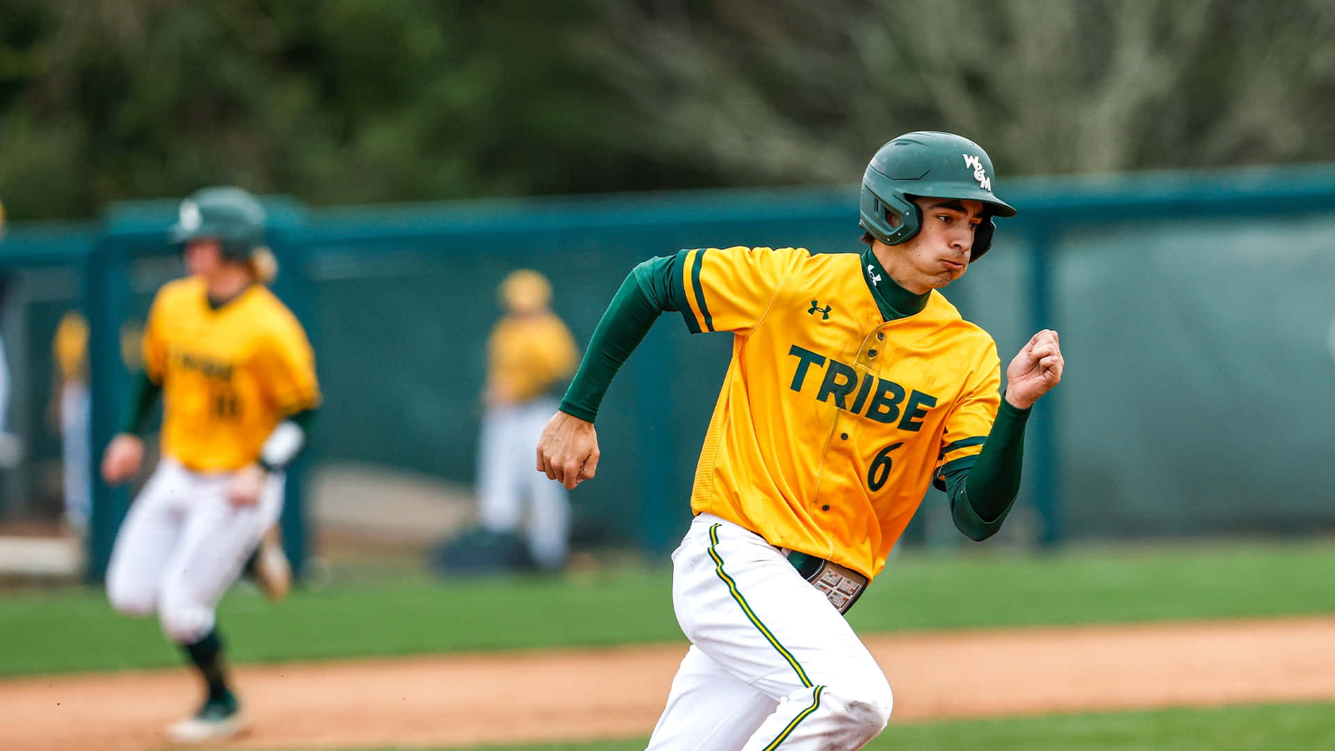 Little League Baseball, yellow and green 'TRIBE' uniform, first base, Full HD Desktop Wallpaper