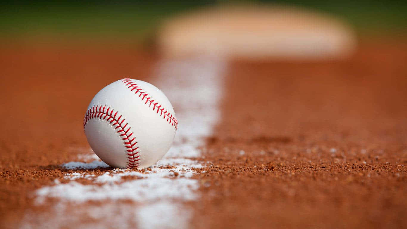 baseball, red stitching, reddish-brown dirt, HD Desktop Wallpaper
