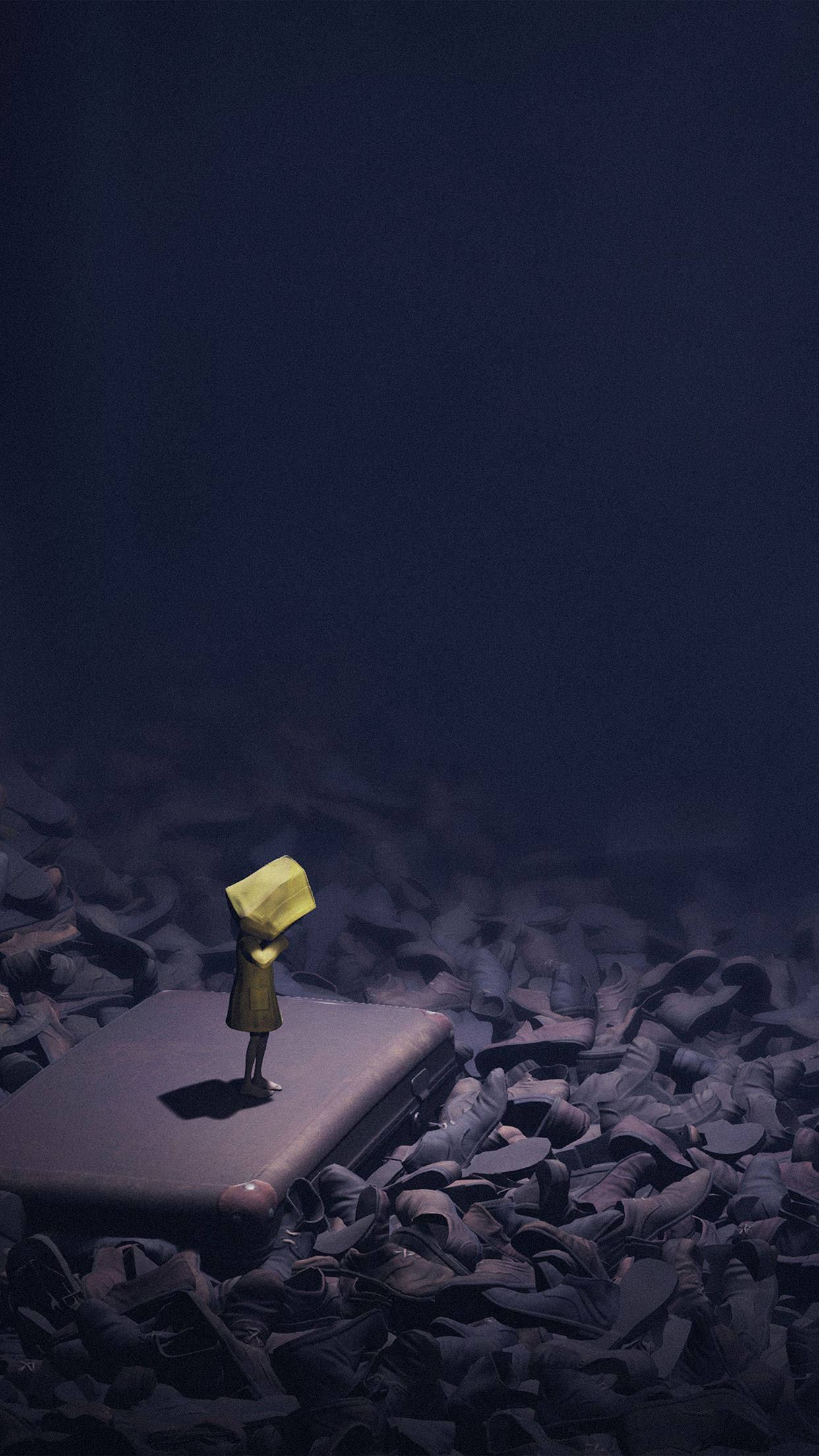 Little Nightmares, yellow-hooded figure, suitcase, Full HD Phone Wallpaper