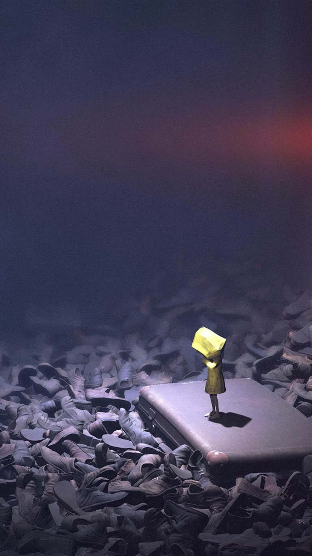 Little Nightmares, yellow-clad figure, suitcase, Full HD Phone Wallpaper
