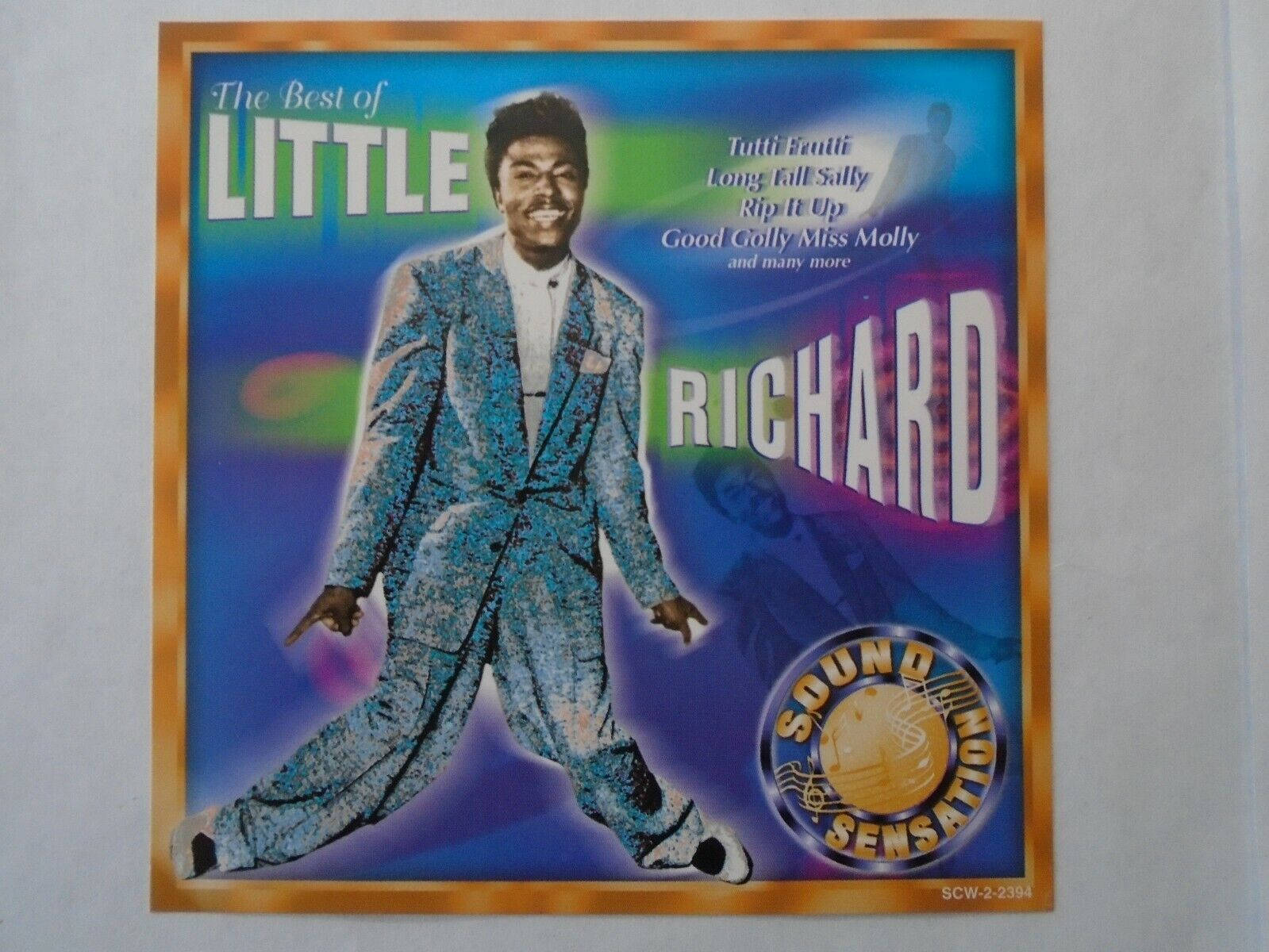 Little Richard, glittering blue suit, psychedelic gradient background, HD Desktop Wallpaper