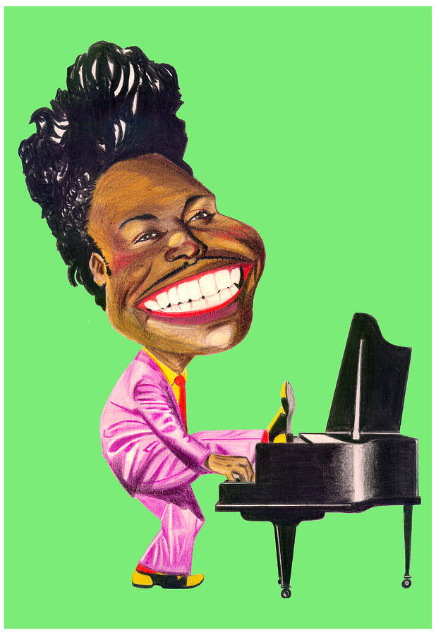 Little Richard, piano, caricature, SD Phone Wallpaper