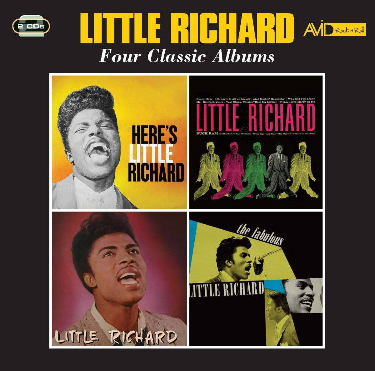 Little Richard, Four Classic Albums, vibrant collage, SD Desktop Wallpaper