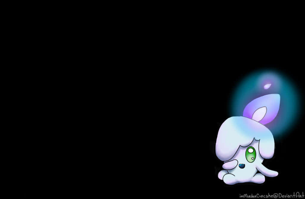 Litwick, glowing white, green eyes, SD Desktop Wallpaper