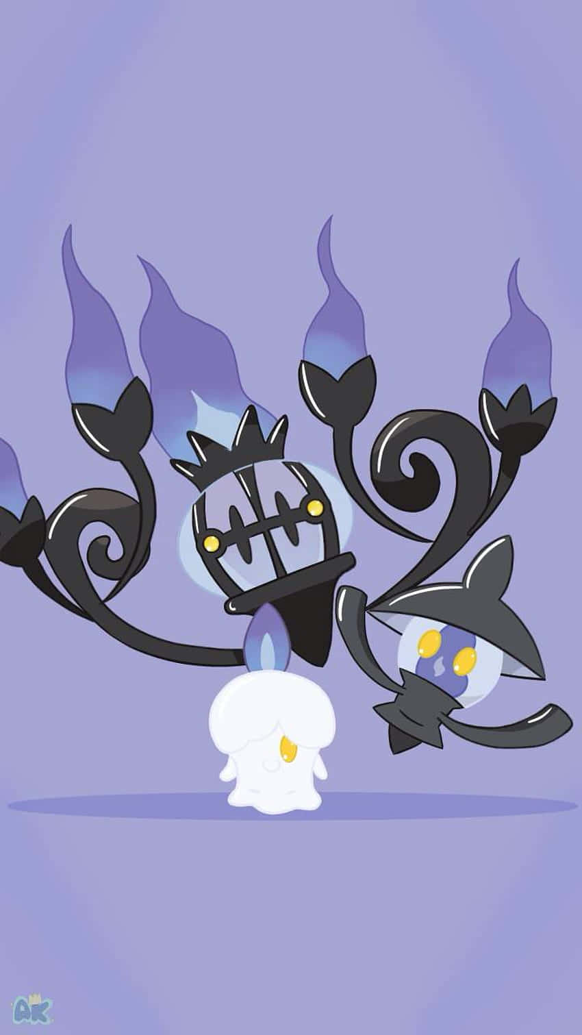Litwick, black ornate arms, purple flames, HD Phone Wallpaper