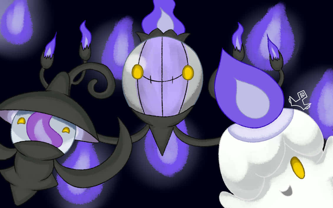 Litwick, purple flames, yellow eyes, SD Desktop Wallpaper