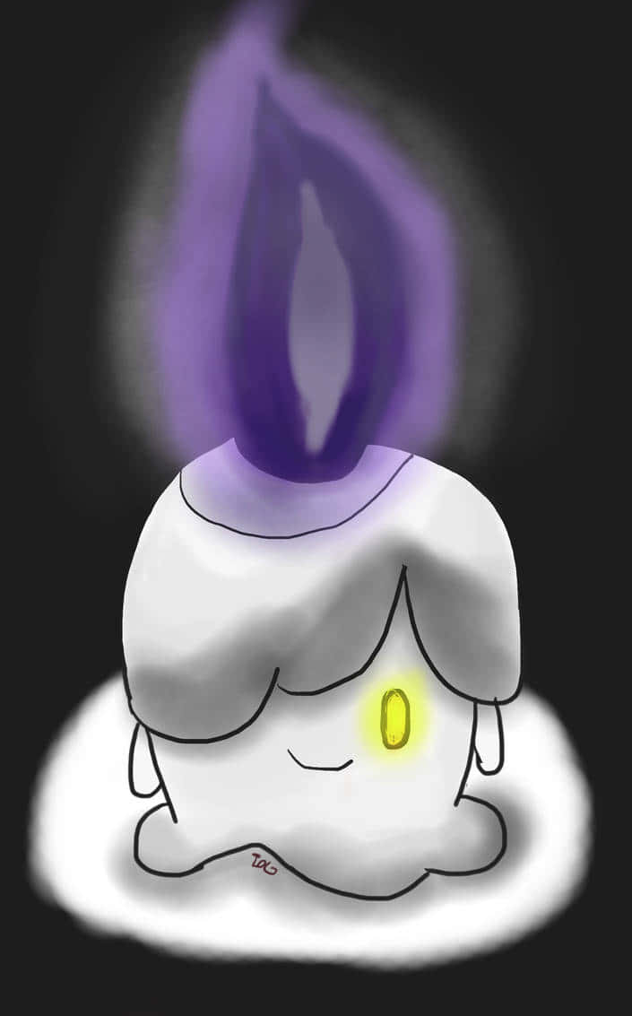 Dark Litwick, purple flame, glowing yellow eye, SD Phone Wallpaper
