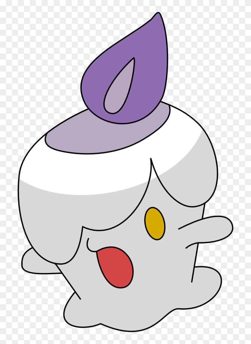 Litwick, purple flame, red mouth, SD Phone Wallpaper