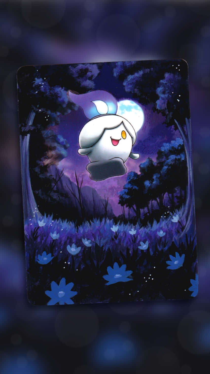 Litwick, glowing blue flowers, purple night sky, HD Phone Wallpaper