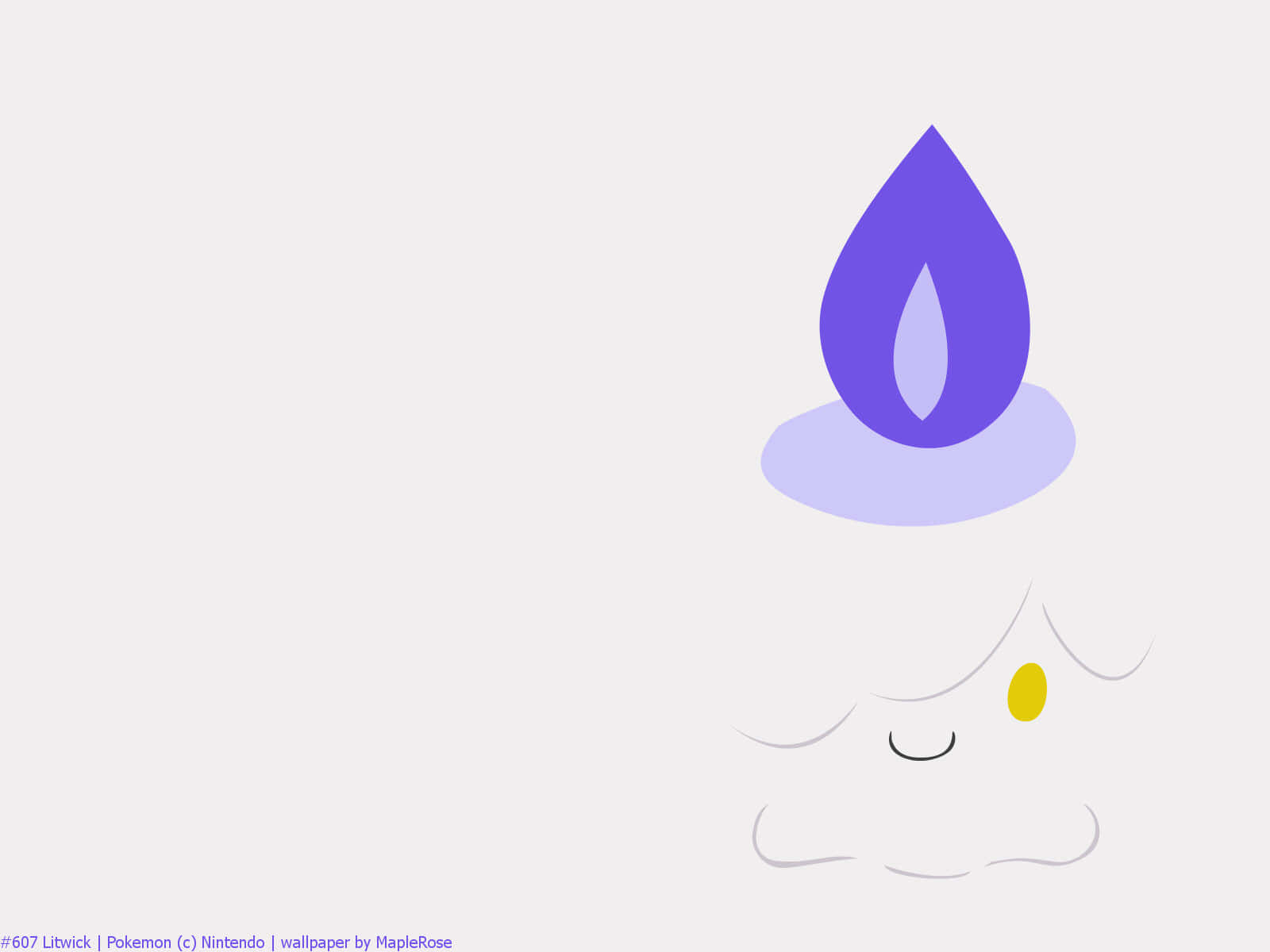 Litwick, purple flame, closed eyes, HD Desktop Wallpaper