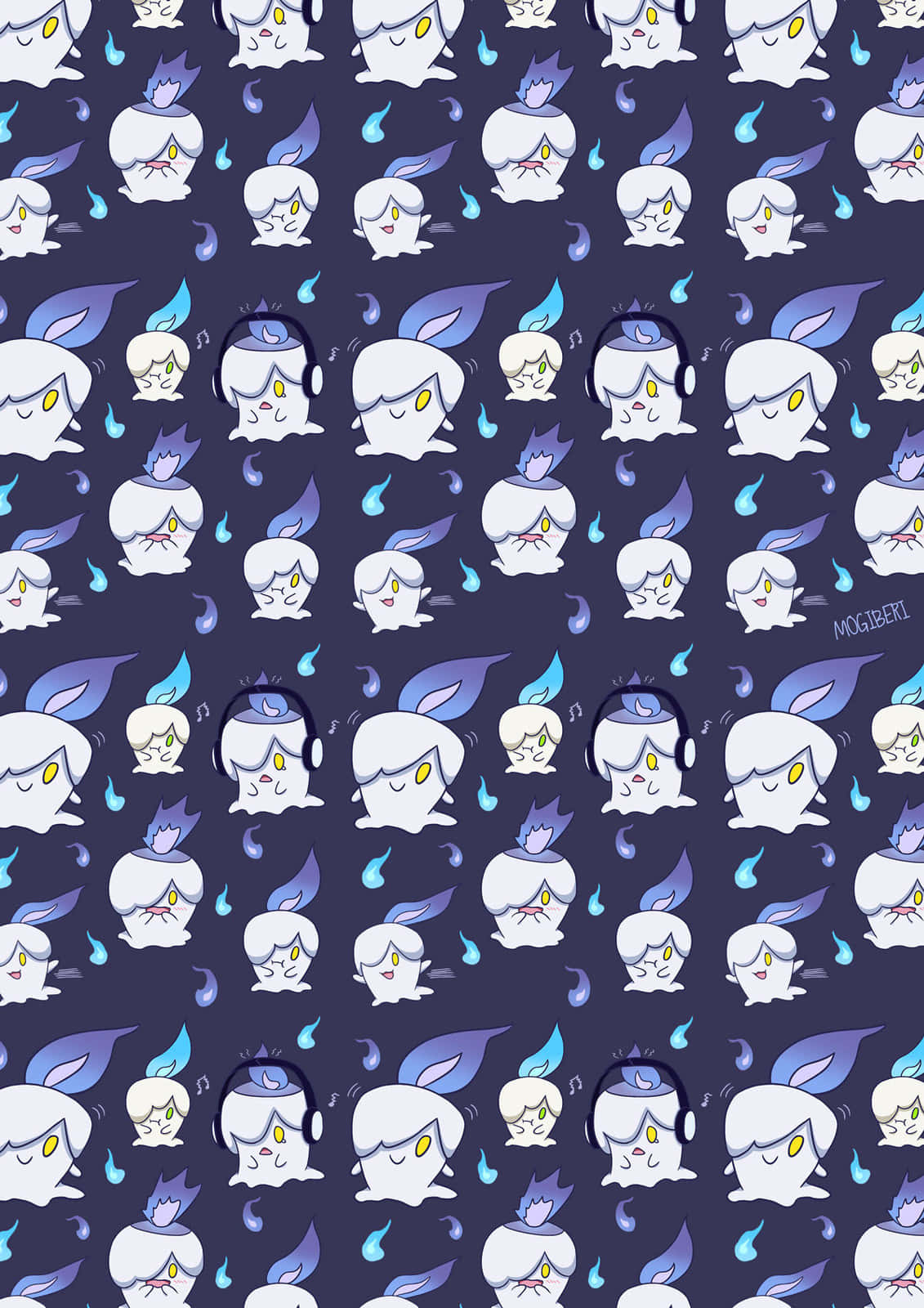 Litwick, white ghost-like characters, blue flames, HD Phone Wallpaper