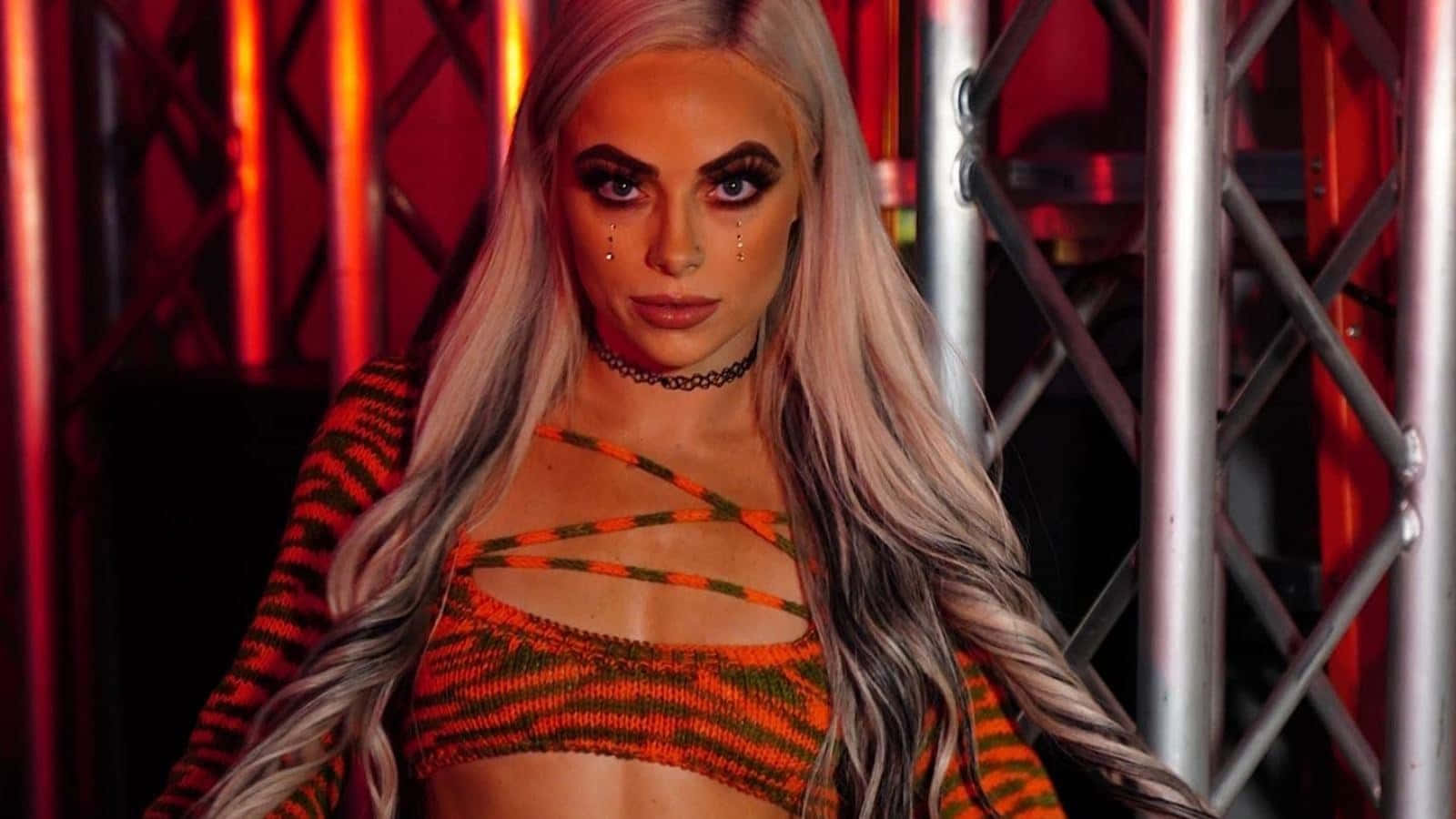 Liv Morgan, striped top, zebra print skirt, HD Desktop Wallpaper