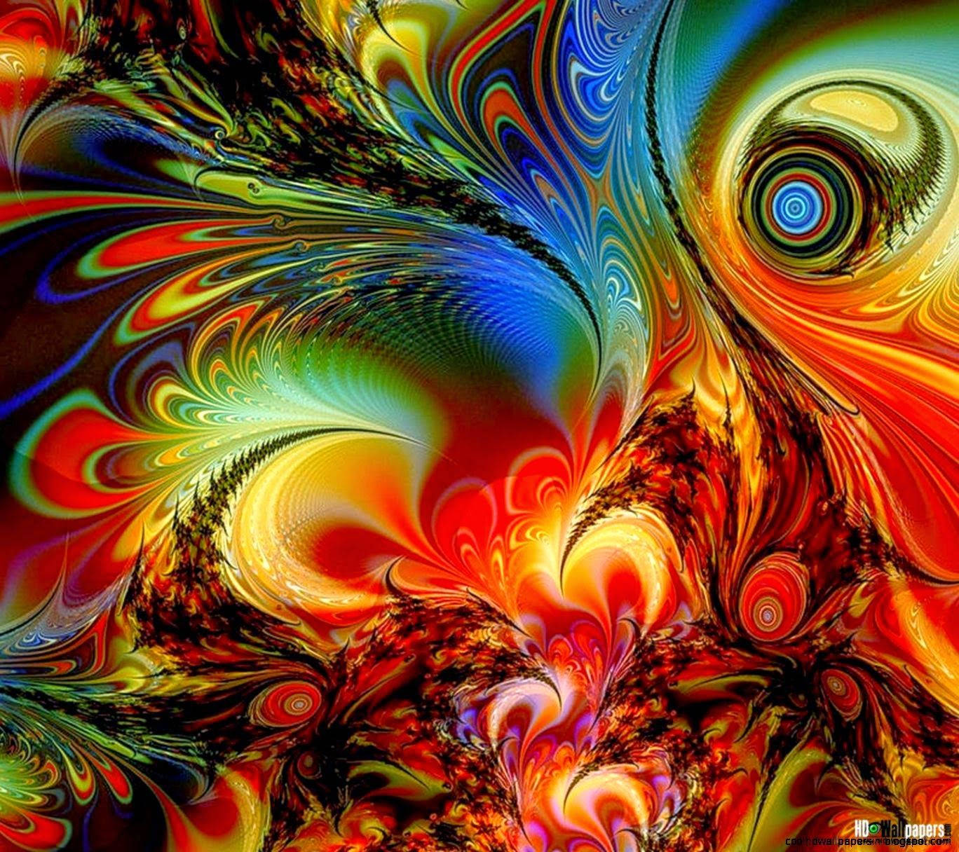 digital psychedelic art, live 3d, fractal swirls, HD Desktop Wallpaper