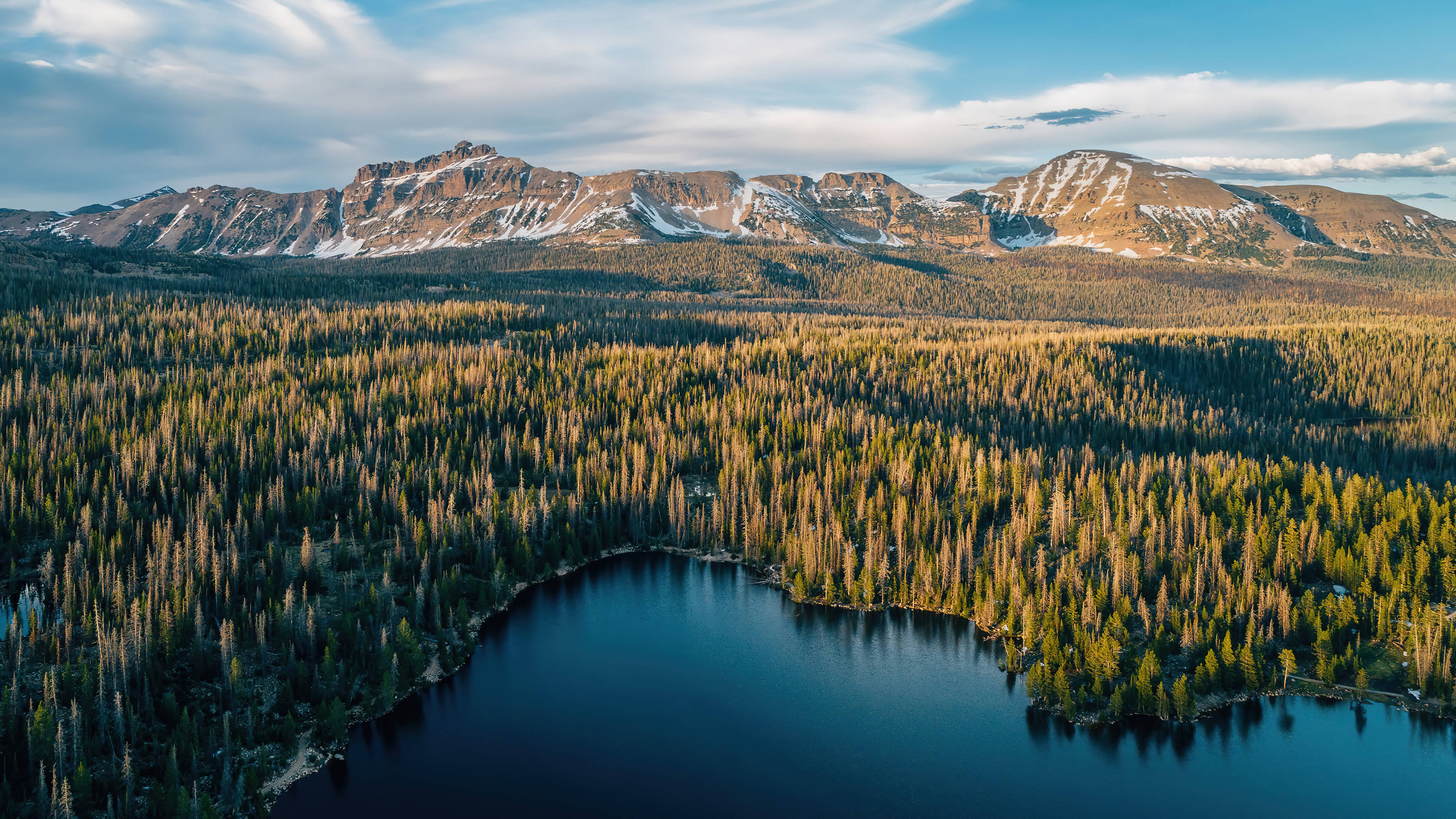 Live 4K UHD, alpine lake, golden forests, 4K Desktop Wallpaper