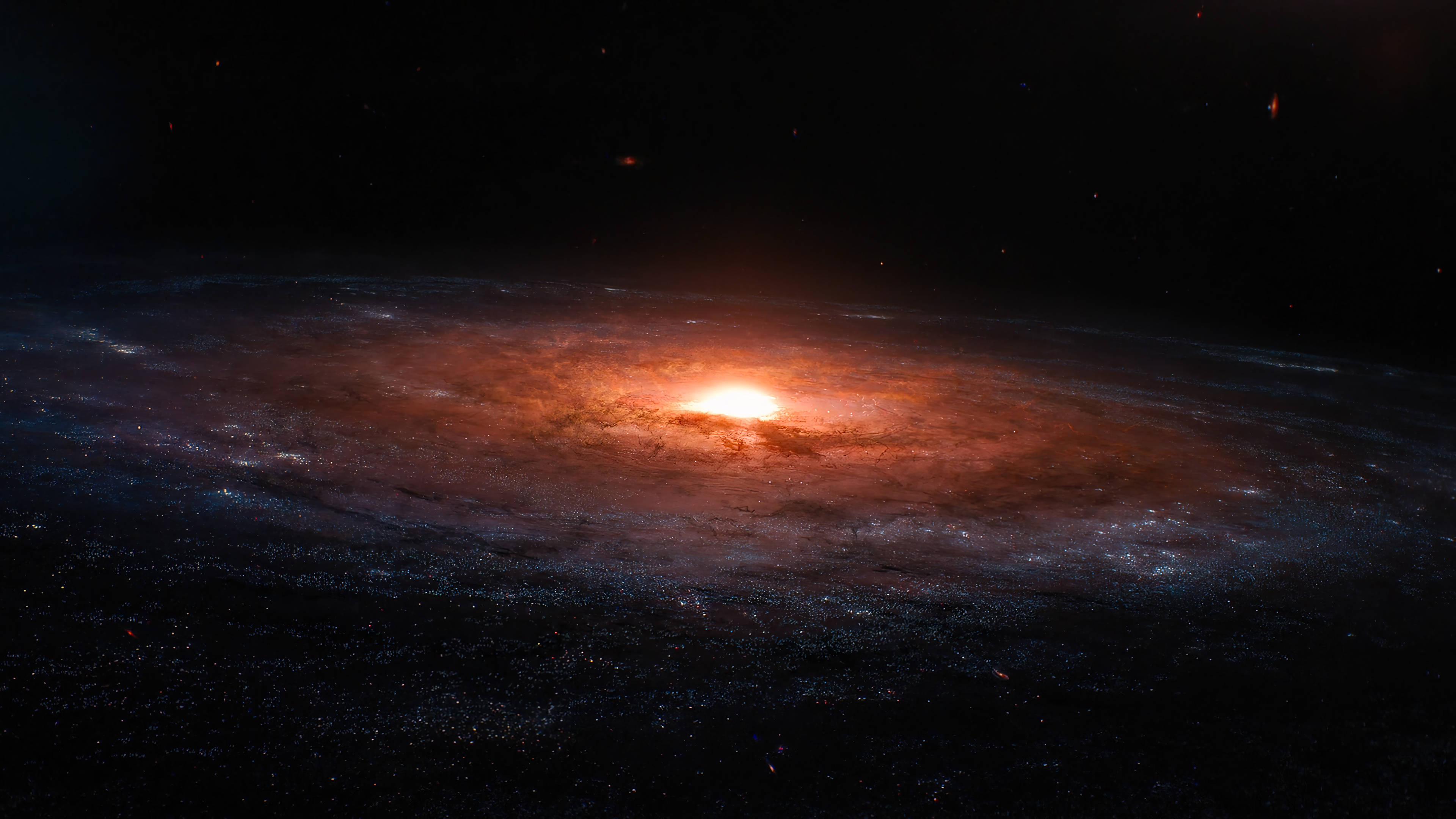 Live 4K UHD, galactic core, spiral galaxy, 4K Desktop Wallpaper