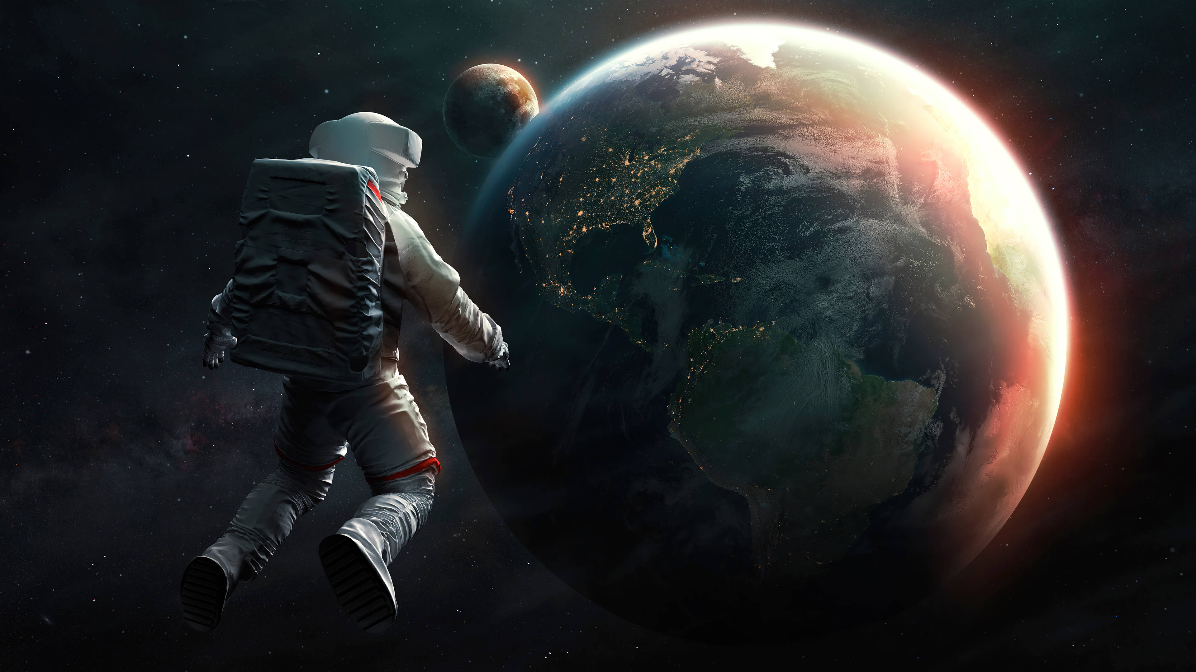 Live 4K UHD, astronaut, Earth, 4K Desktop Wallpaper