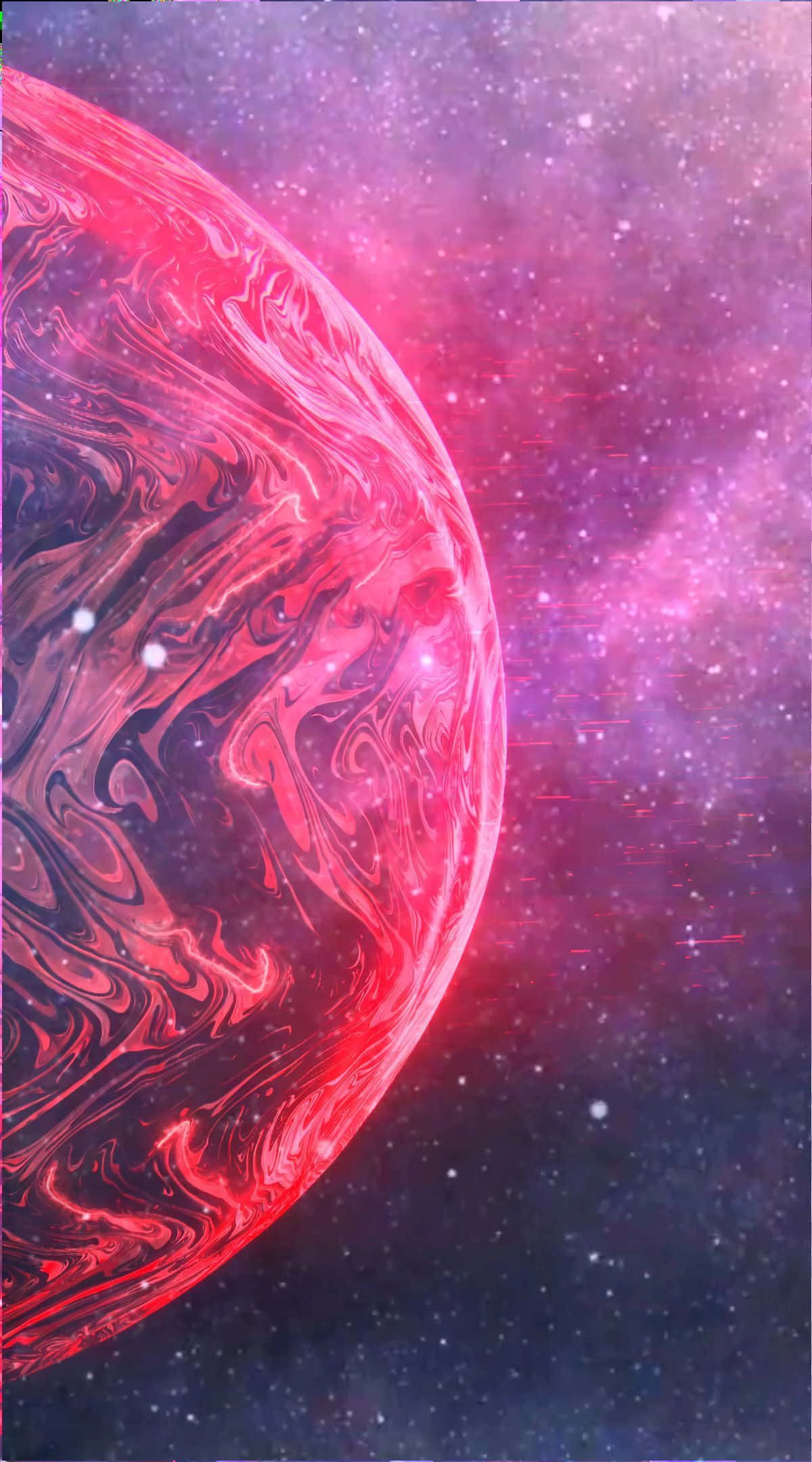 Live Aesthetic, red planet, glowing veins, Full HD Phone Wallpaper