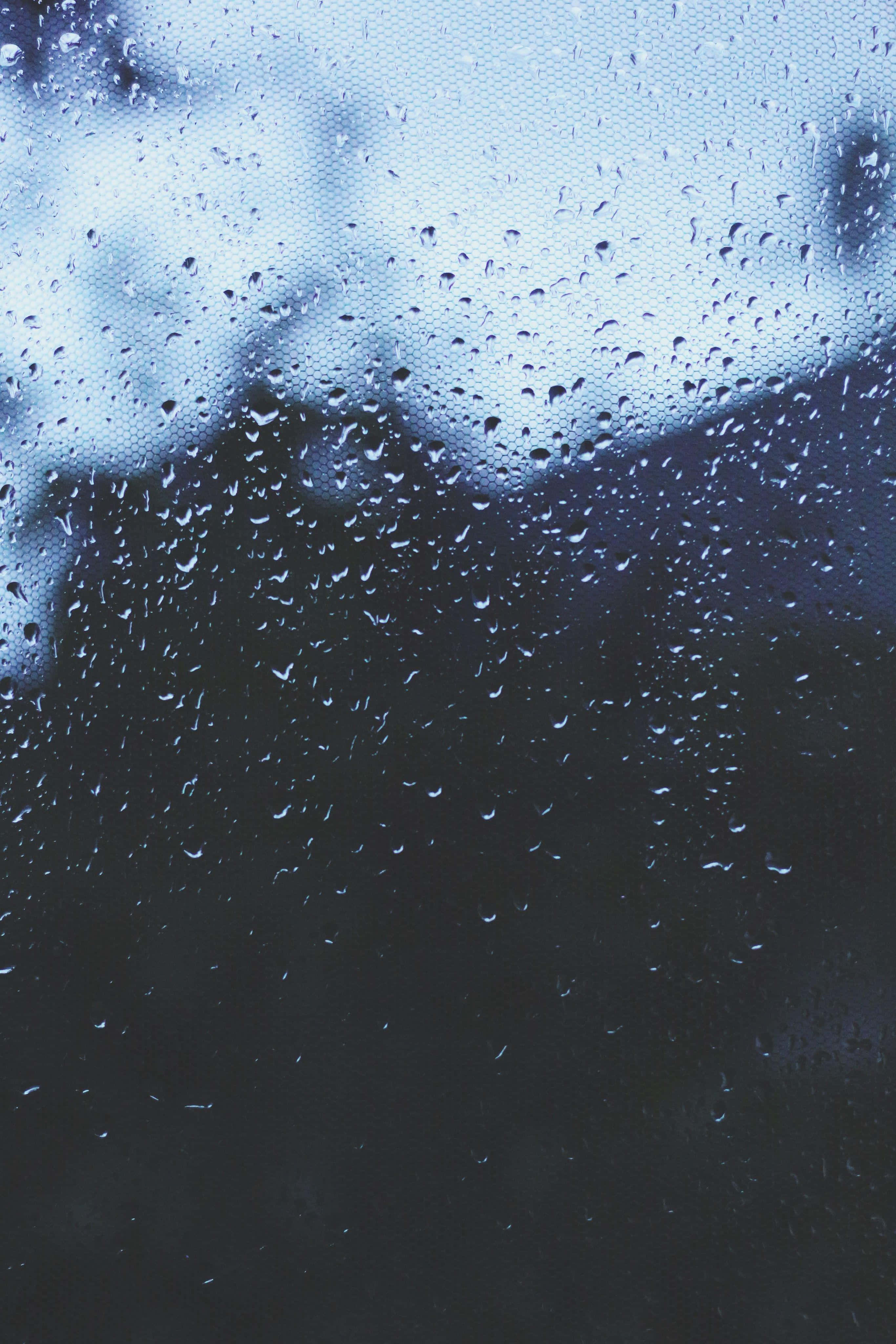 Live Aesthetic, raindrops, glass surface, 4K Phone Wallpaper