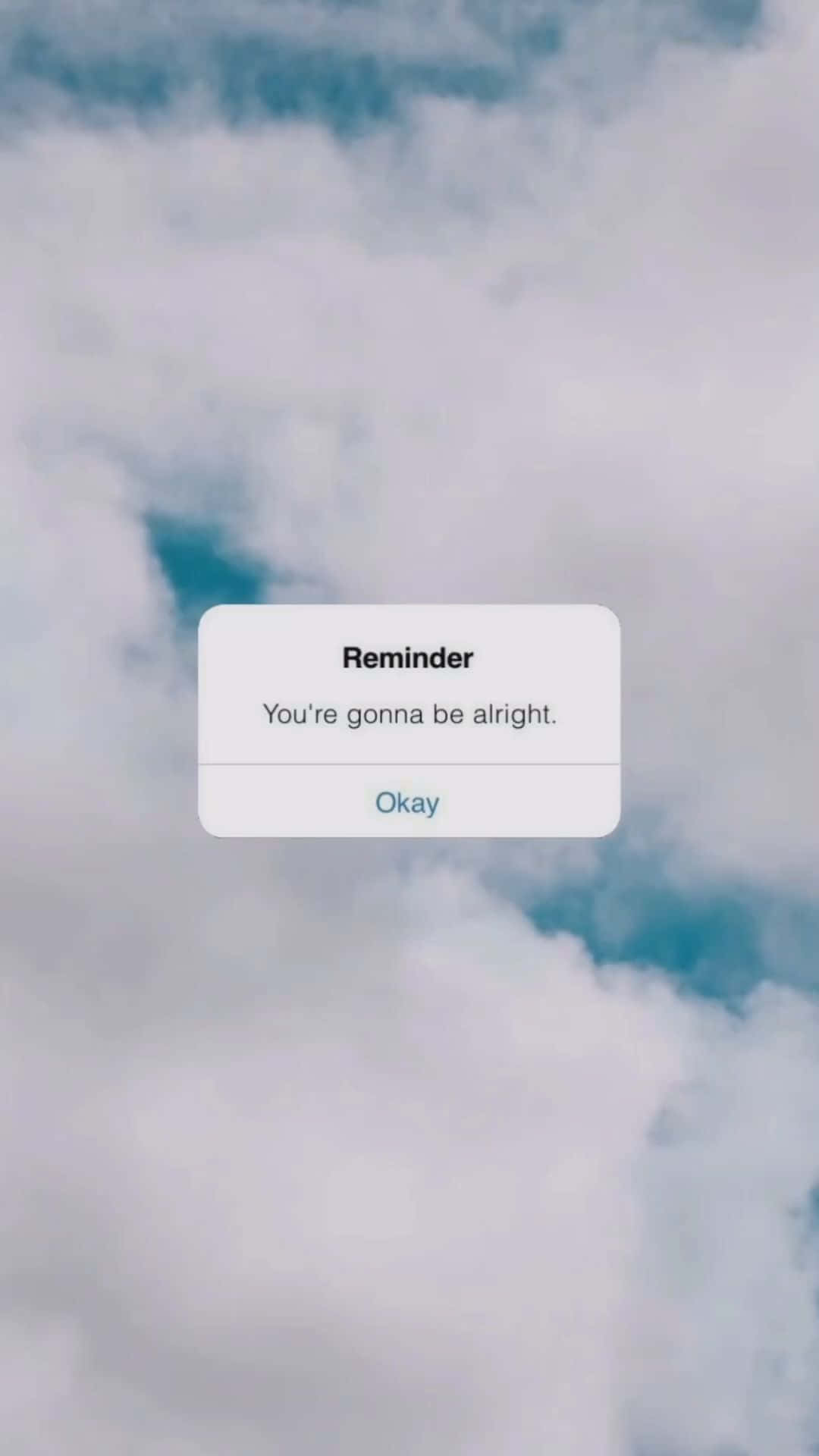 Aesthetic Reminder, soft cloud-filled sky, minimalist reminder pop-up, Full HD Phone Wallpaper