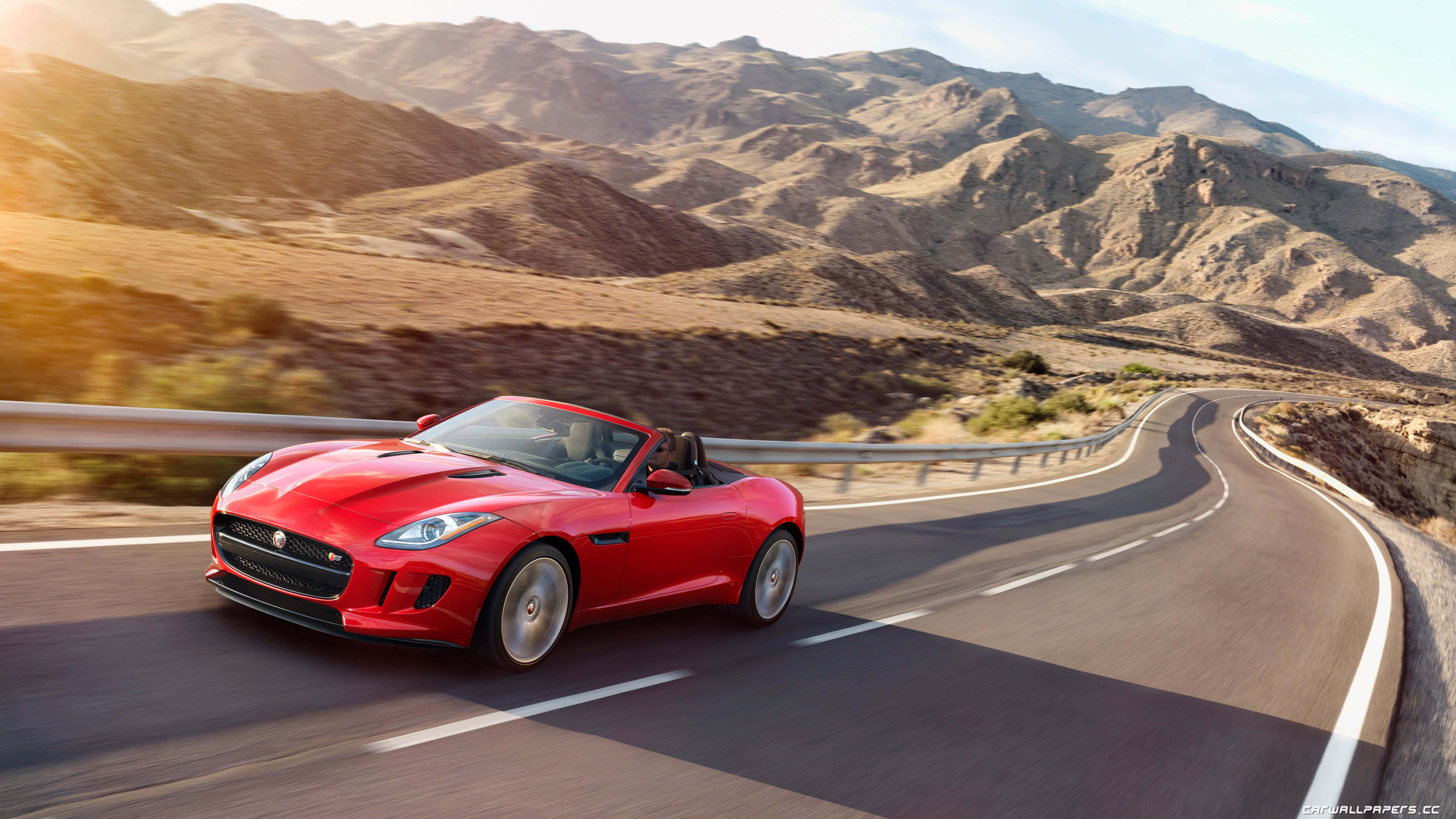 2014 Jaguar F-TYPE, red, convertible, 5K Desktop Wallpaper