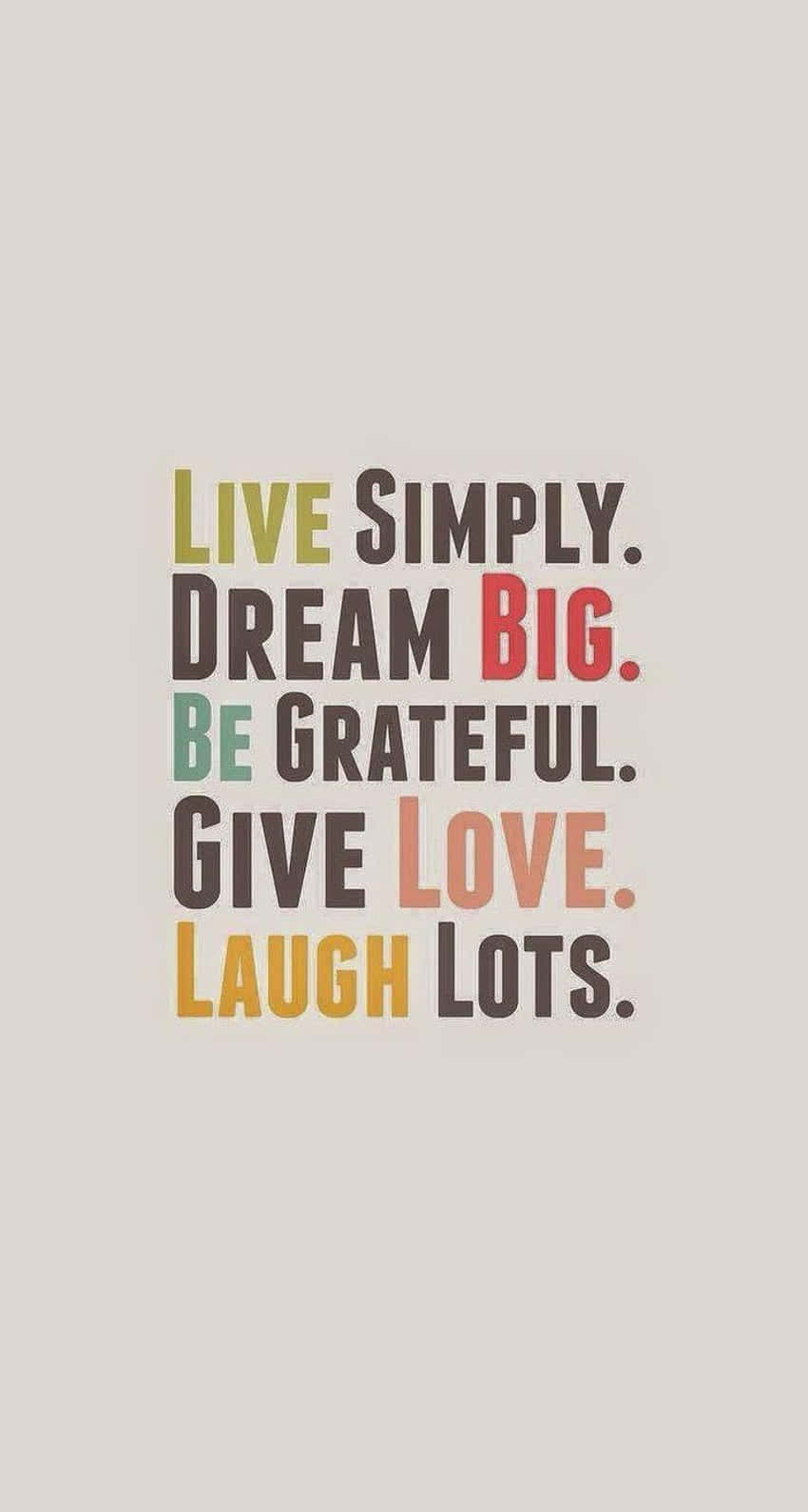 Live Laugh Love, colorful words, plain beige background, HD Phone Wallpaper