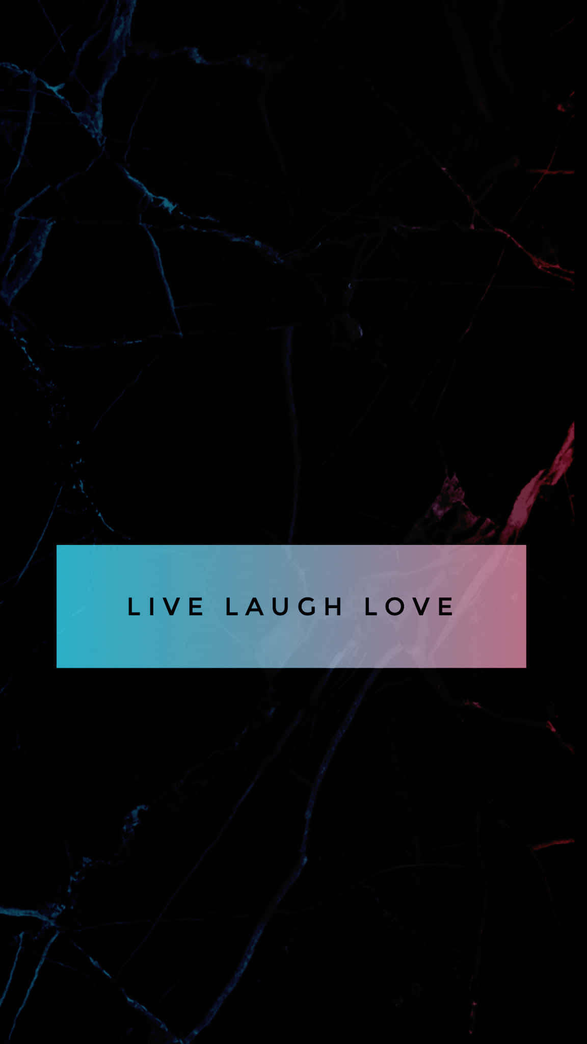 live laugh love, black marble background, blue and red veins, Full HD Phone Wallpaper