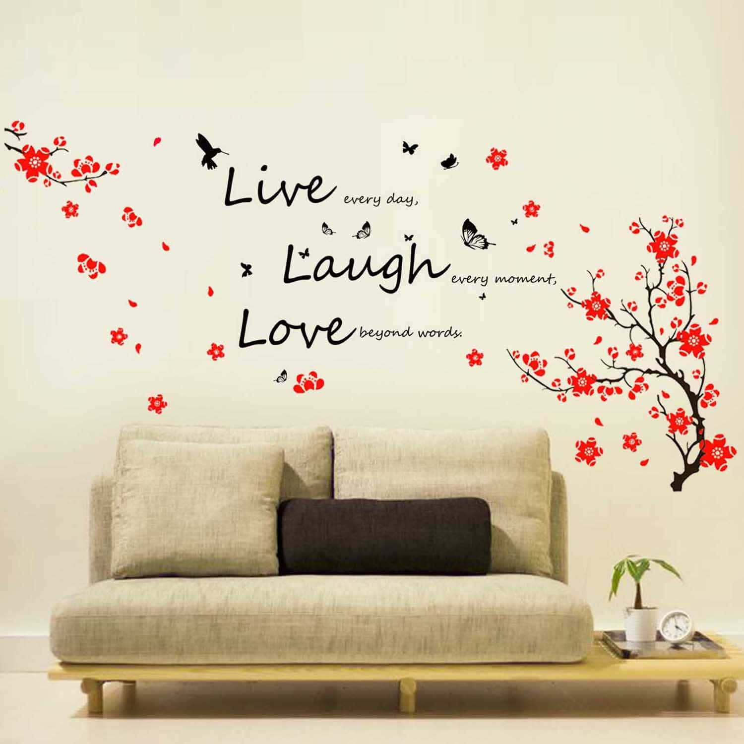 Live Laugh Love, beige sofa, wall decal, HD Desktop Wallpaper
