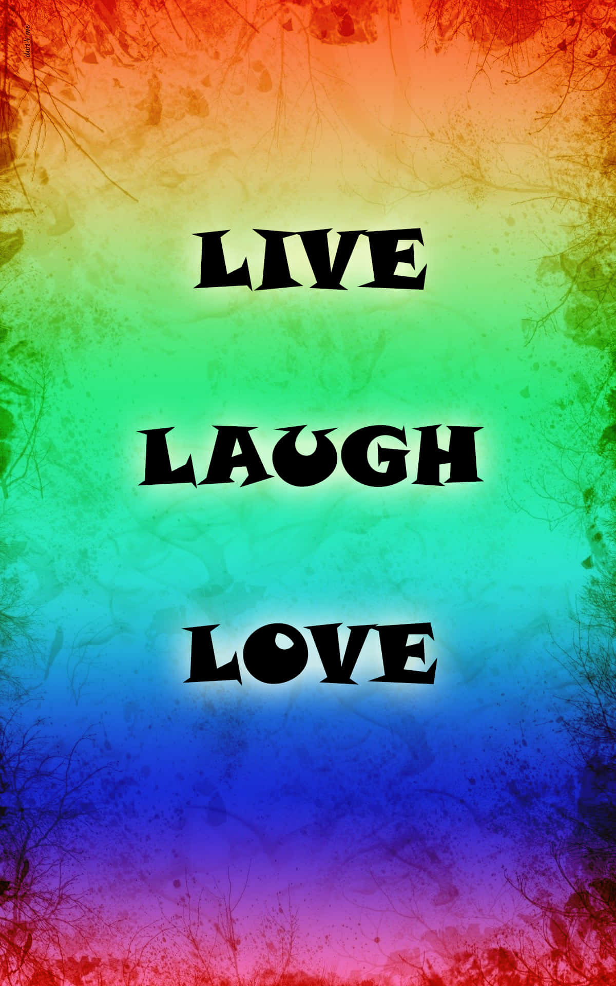 live laugh love, rainbow gradient, black text, Full HD Phone Wallpaper