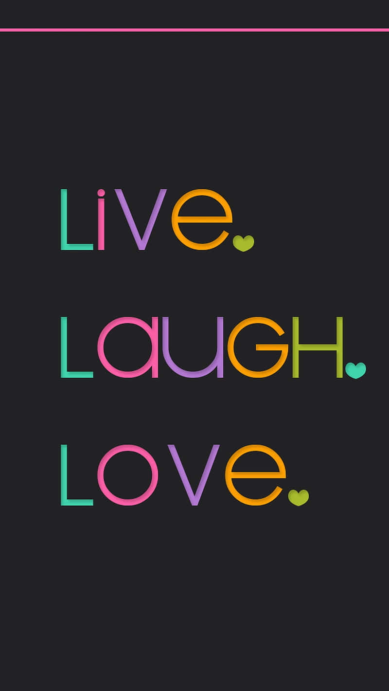 Live Laugh Love, heart dots, vibrant multicolored text, HD Phone Wallpaper