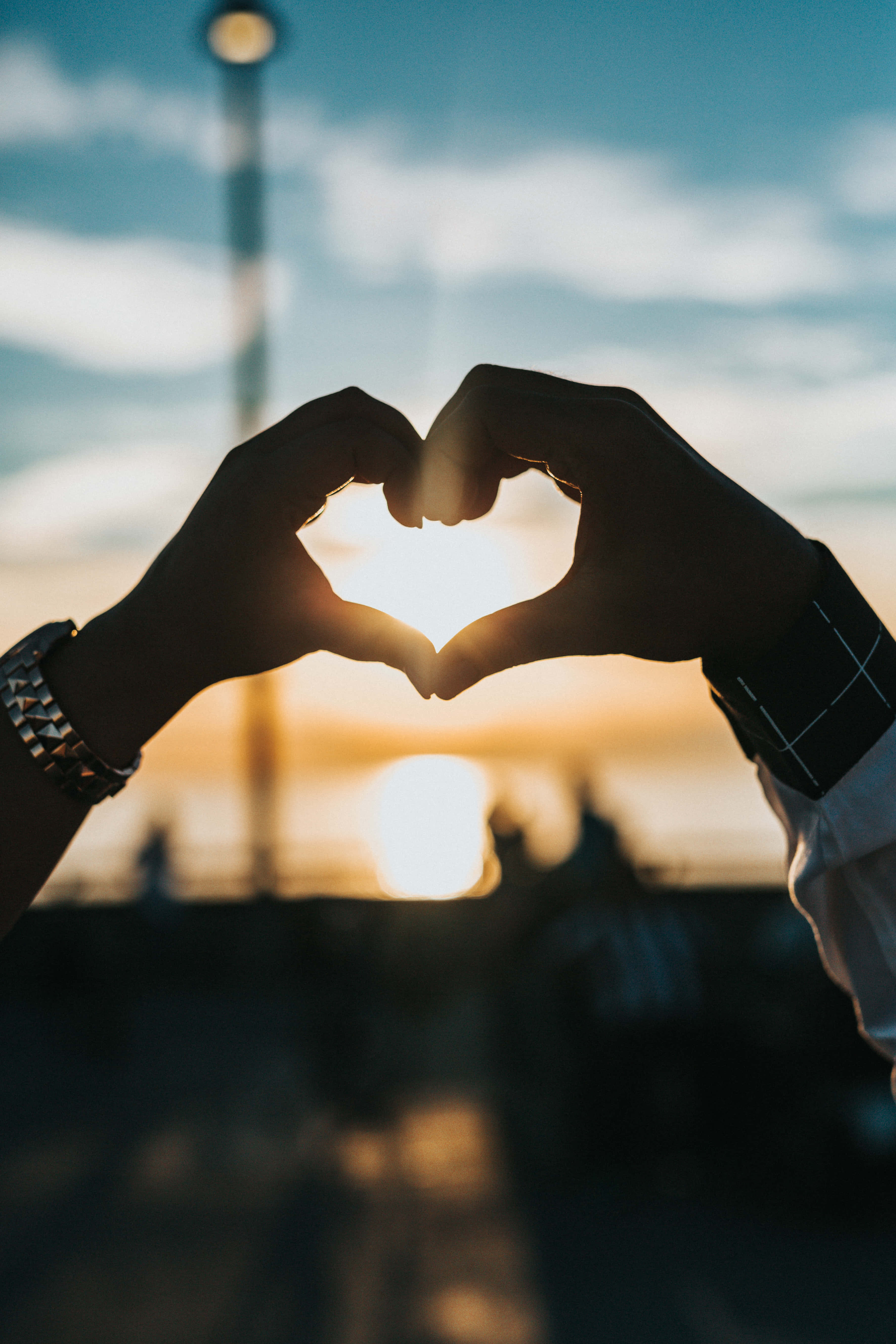 Live Laugh Love, heart shape, sunset, 5K Phone Wallpaper