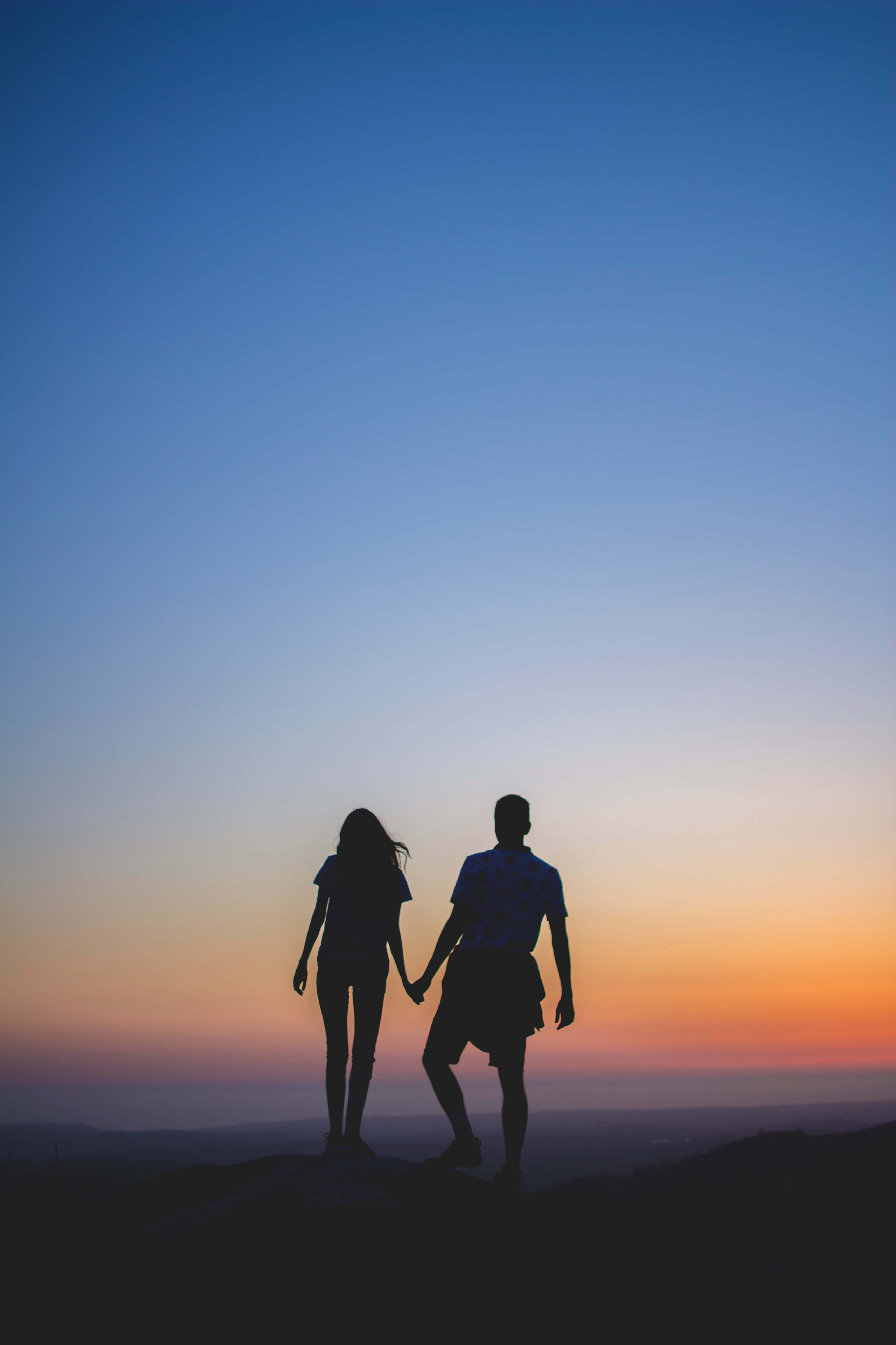 Live Laugh Love, sunset, silhouettes, 5K Phone Wallpaper