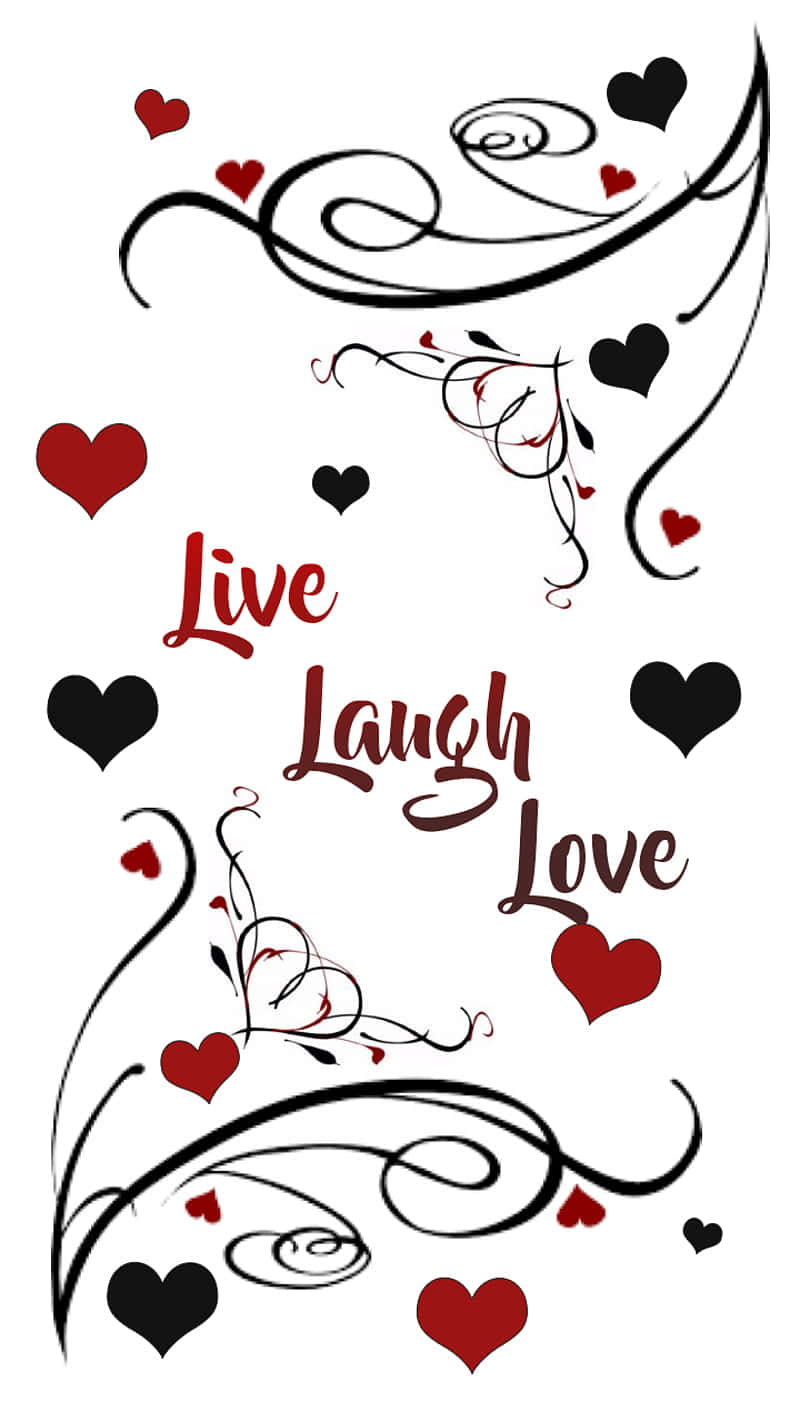 Live Laugh Love, black, red, HD Phone Wallpaper