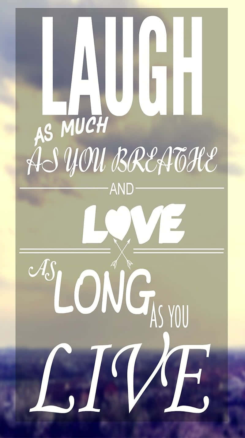Live Laugh Love, soft blurred sky background, motivational quote typography, HD Phone Wallpaper