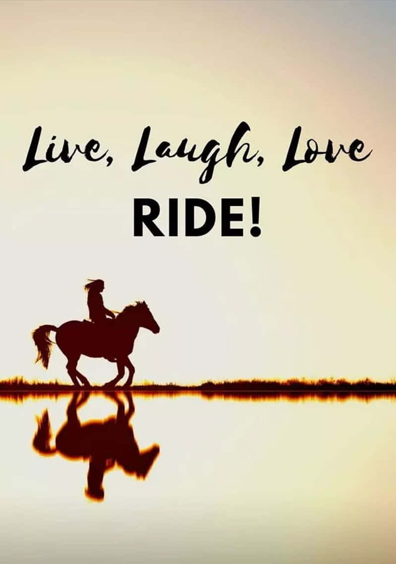 Live Laugh Love, child, horse, SD Phone Wallpaper