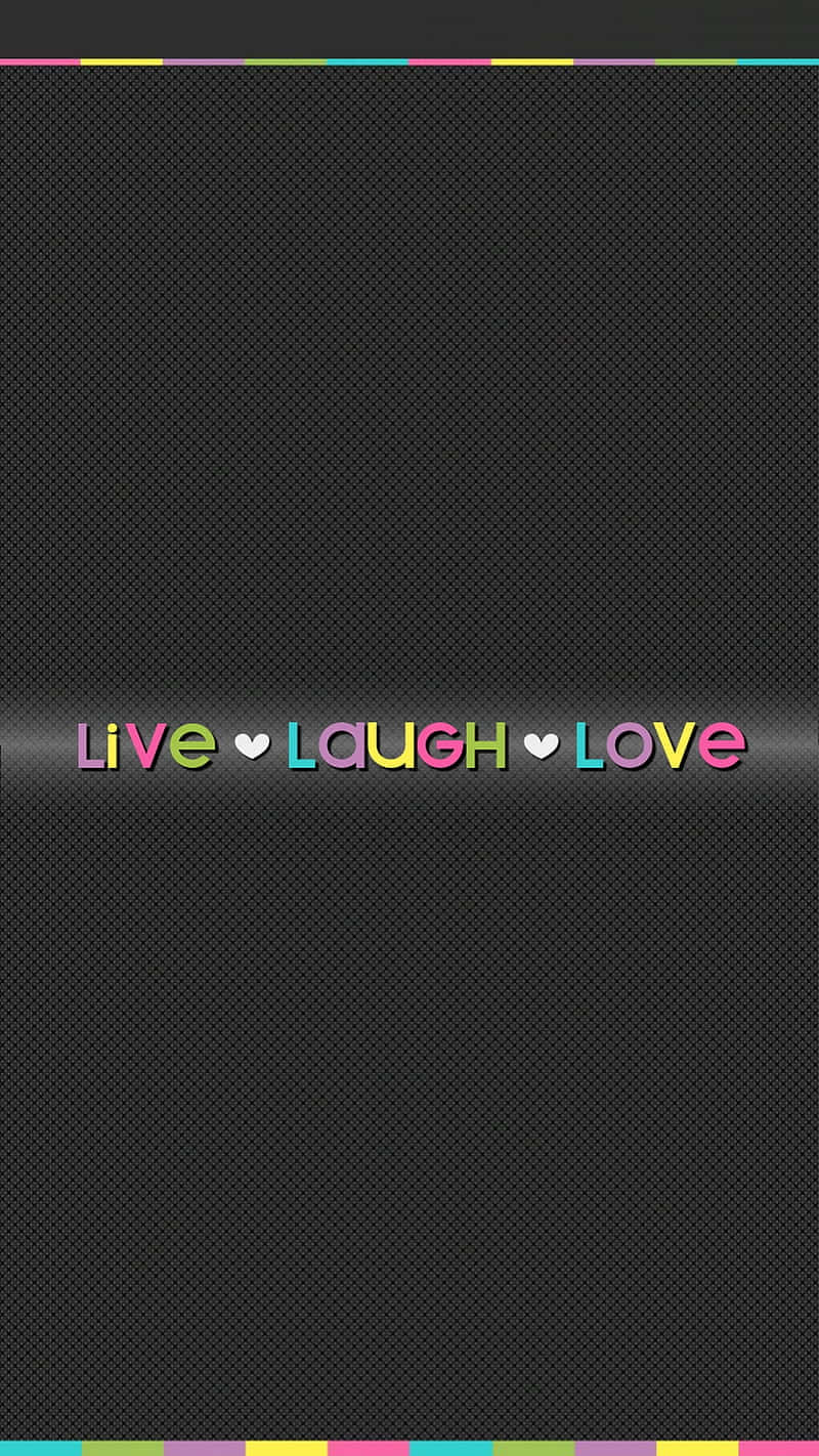 Live Laugh Love, hearts, multicolored text, HD Phone Wallpaper