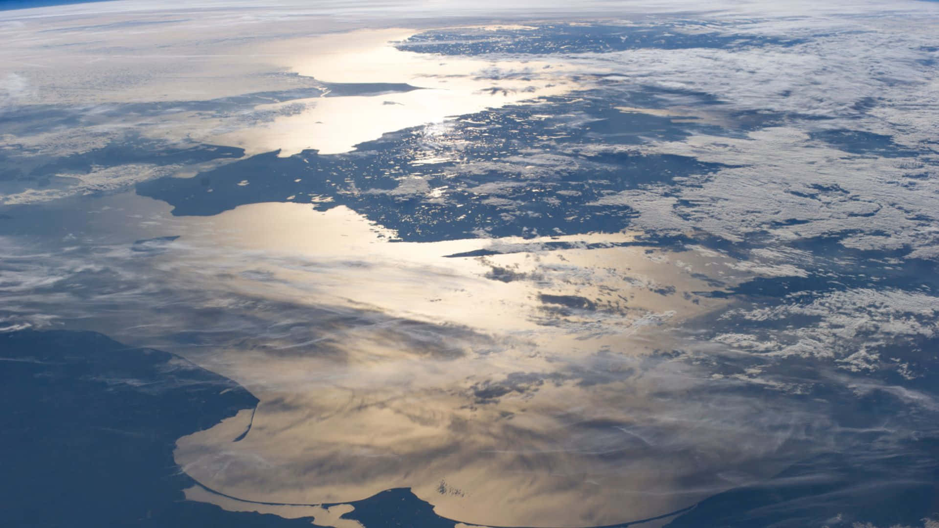 Live Space, icy sea, golden sunlight, Full HD Desktop Wallpaper