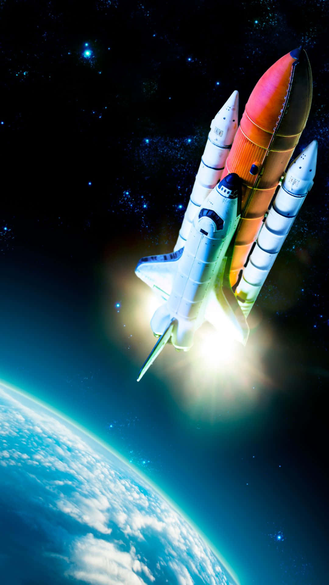Live Space, space shuttle, starry space, Full HD Phone Wallpaper