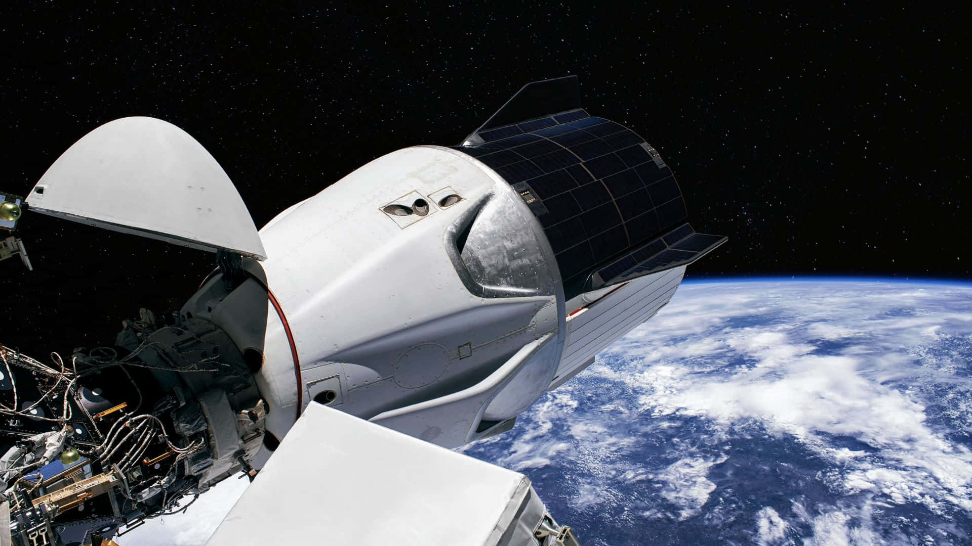 Live Space, spacecraft, Earth, Full HD Desktop Wallpaper