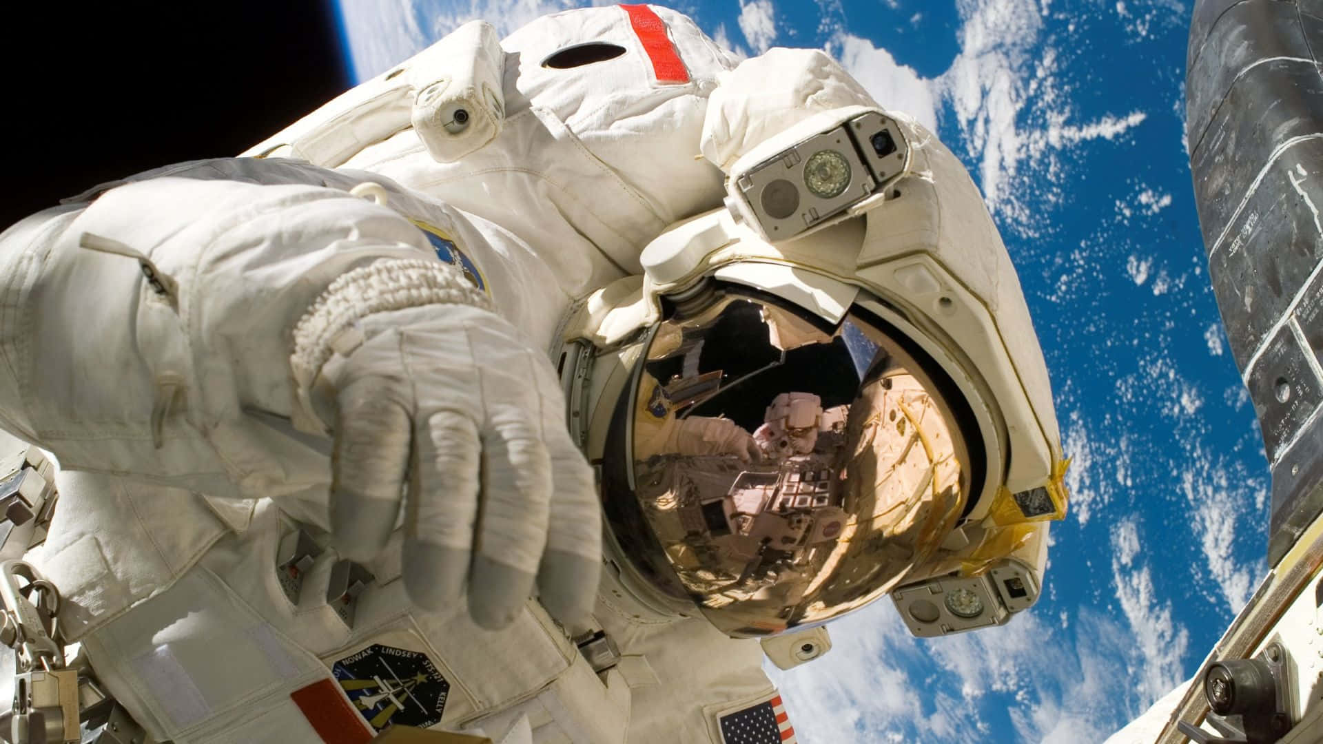 Live Space, astronaut, white spacesuit, Full HD Desktop Wallpaper