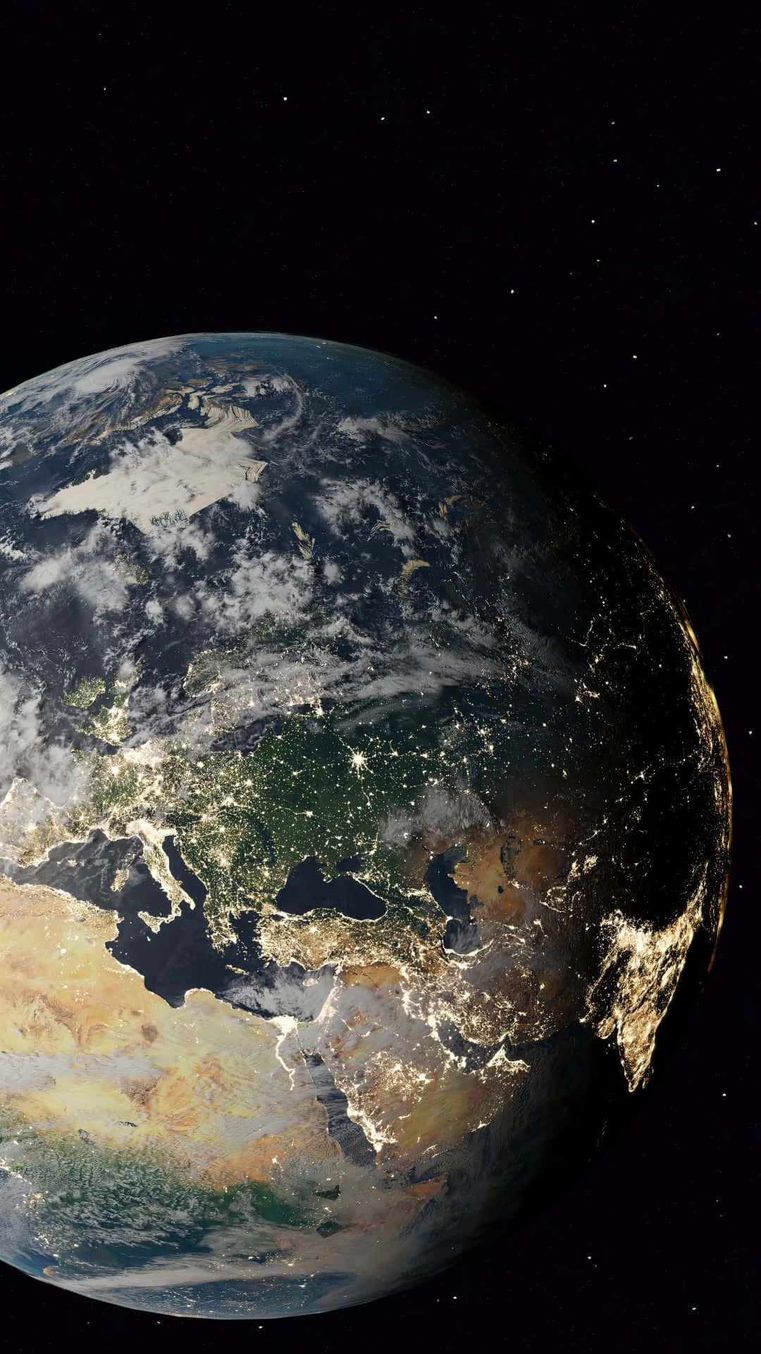 Live Space, Earth, city lights, Full HD Phone Wallpaper
