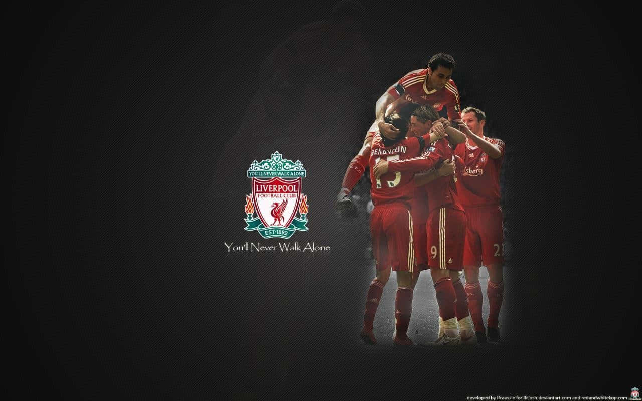 Liverpool FC, red jerseys, club crest, HD Desktop Wallpaper